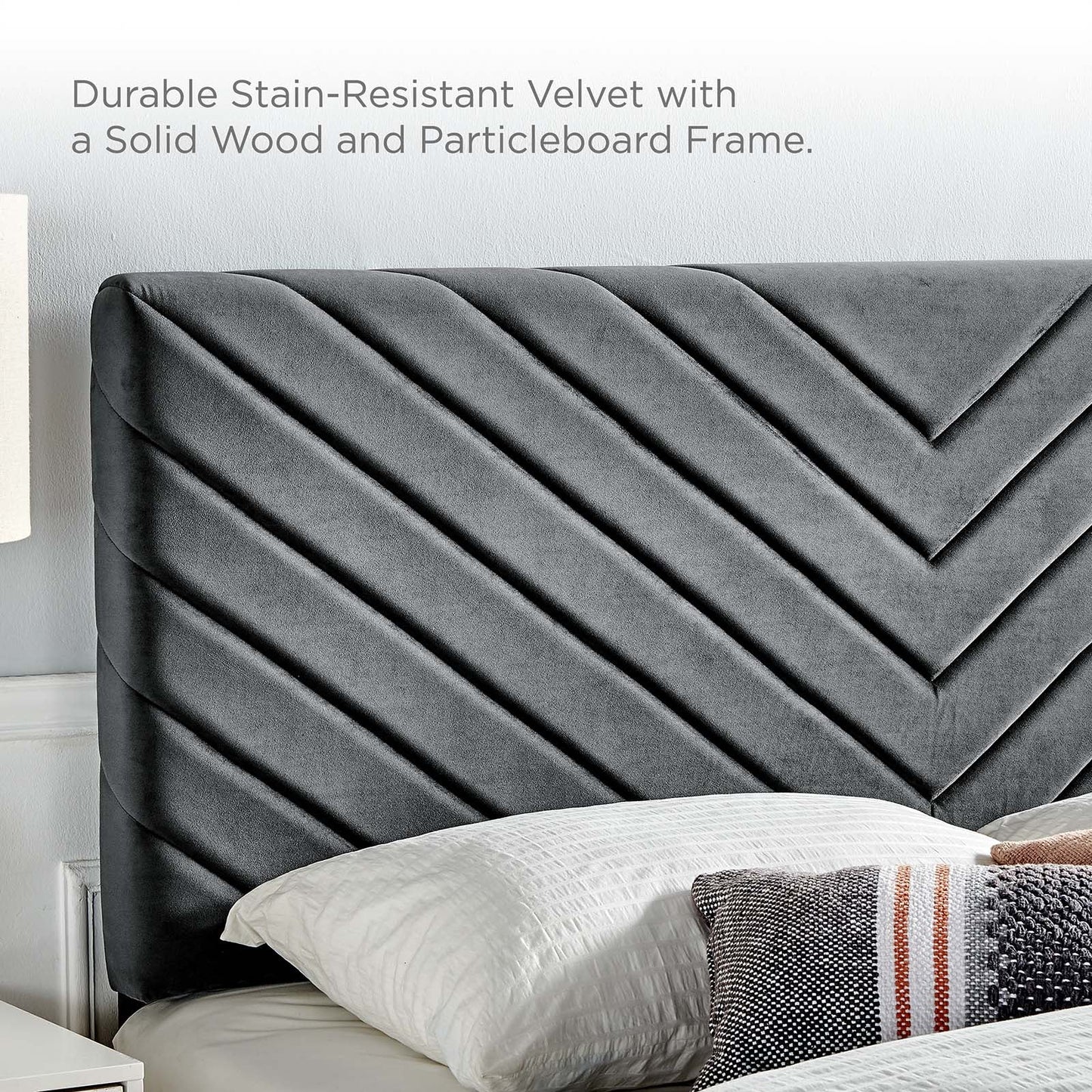Alyson Angular Channel Tufted Performance Velvet King / California King Headboard by Modway