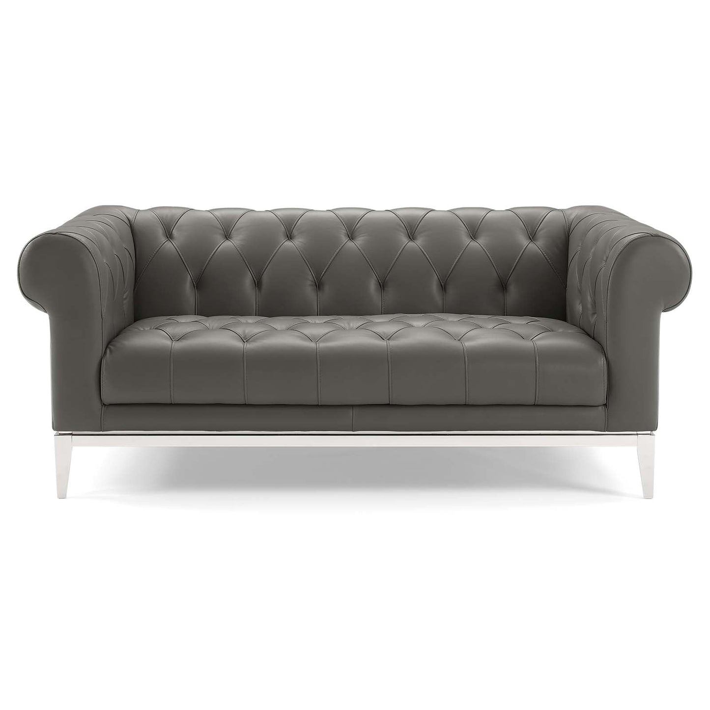 Idyll Tufted Button Upholstered Leather Chesterfield Loveseat by Modway