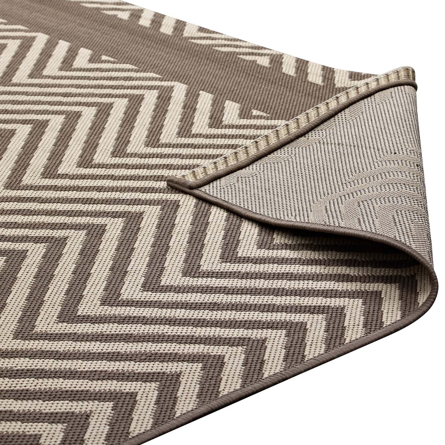 Optica Chevron With End Borders Indoor and Outdoor 8x10 Area Rug by Modway