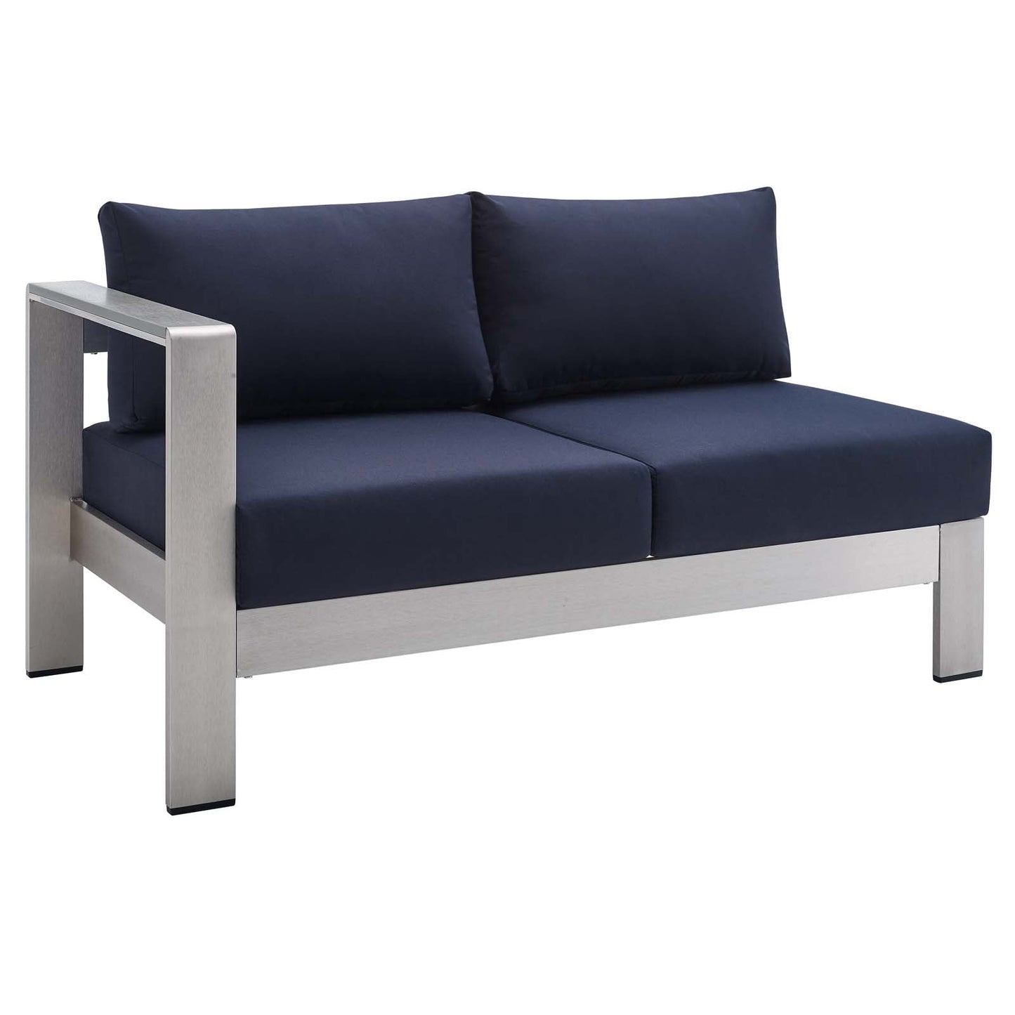 Shore Sunbrella¨ Fabric Aluminum Outdoor Patio Left-Arm Loveseat by Modway
