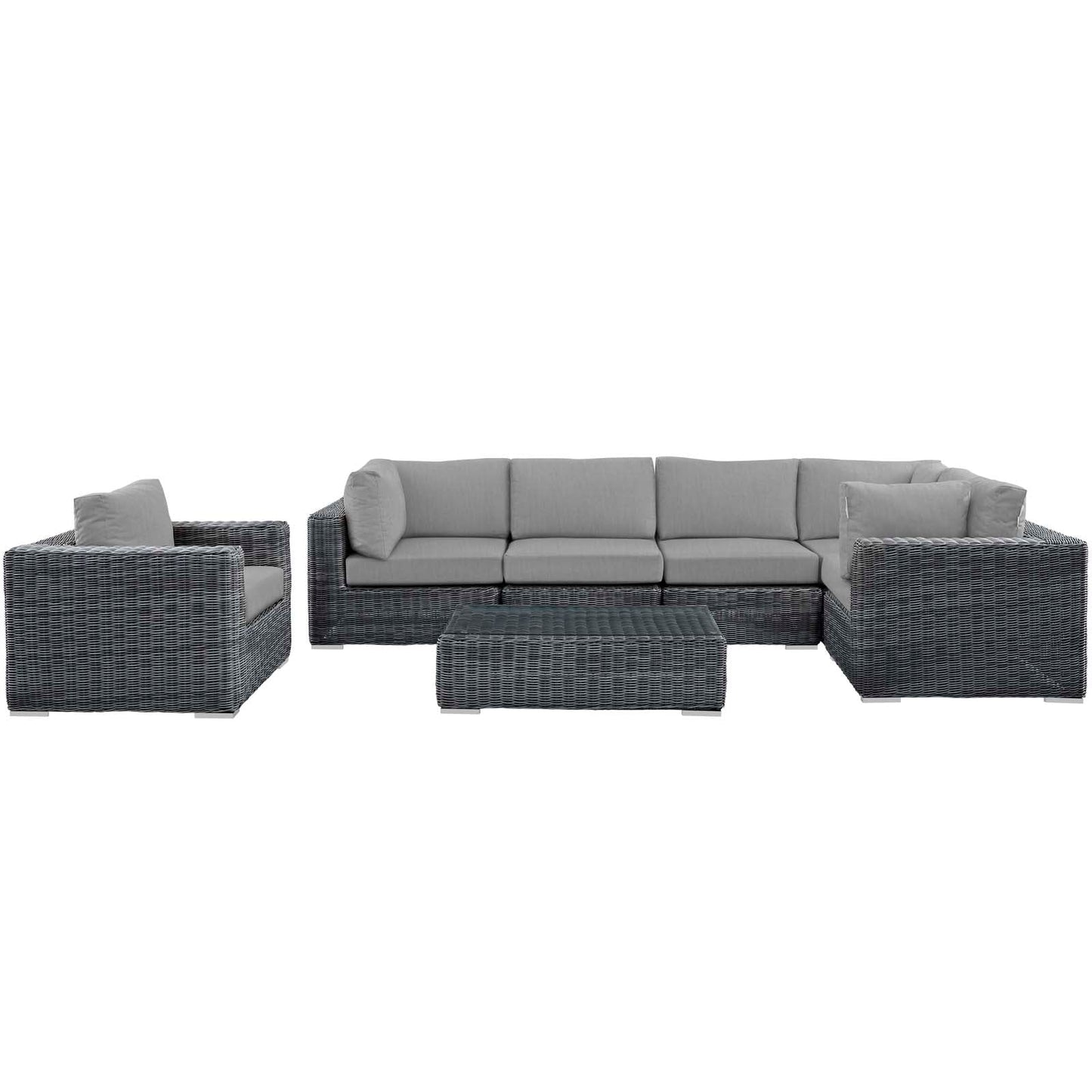 Summon 7 Piece Outdoor Patio Sunbrella¨ Sectional Set by Modway
