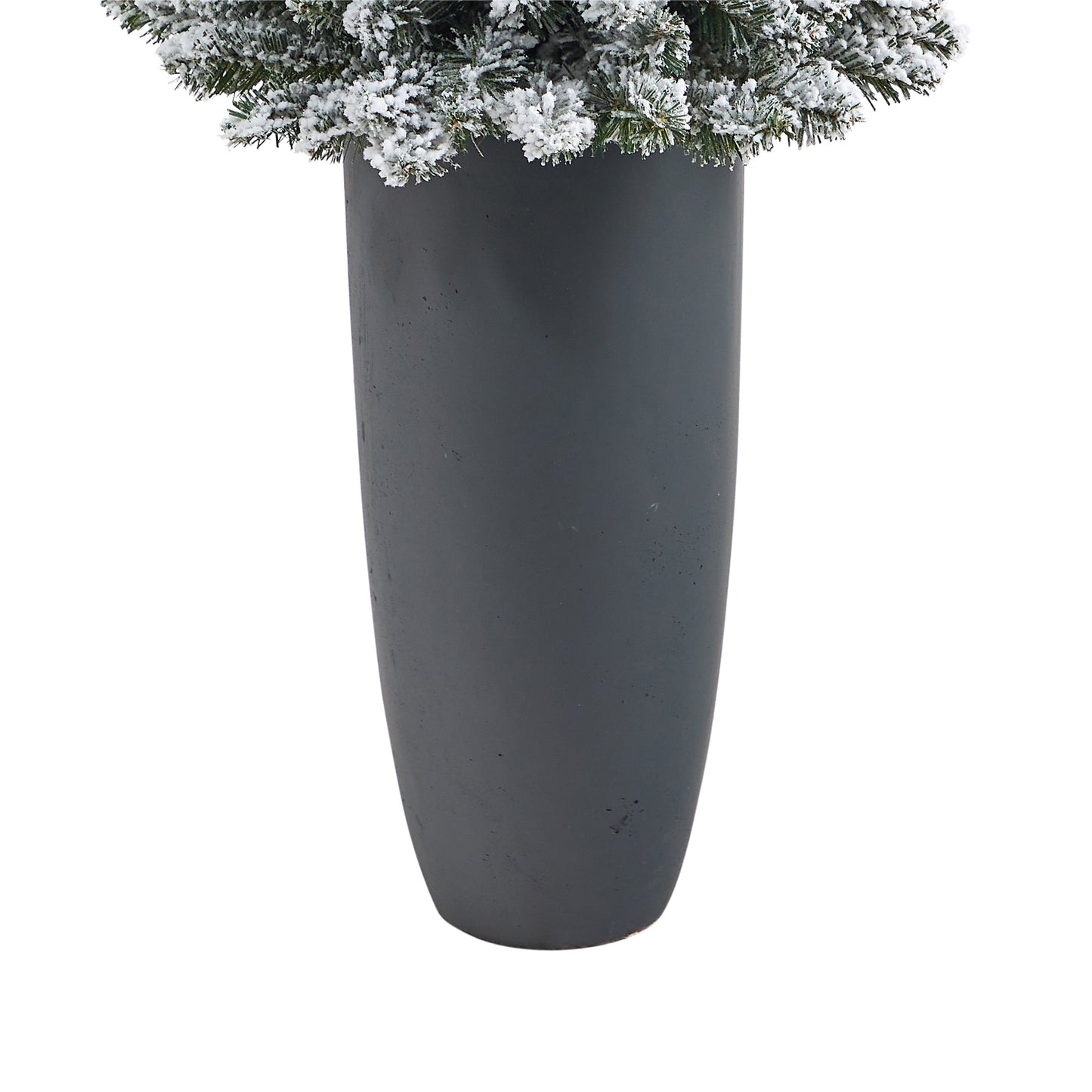 56' Flocked Pencil Artificial Christmas Tree w/ 100 Clear Lights & 216 Bendable