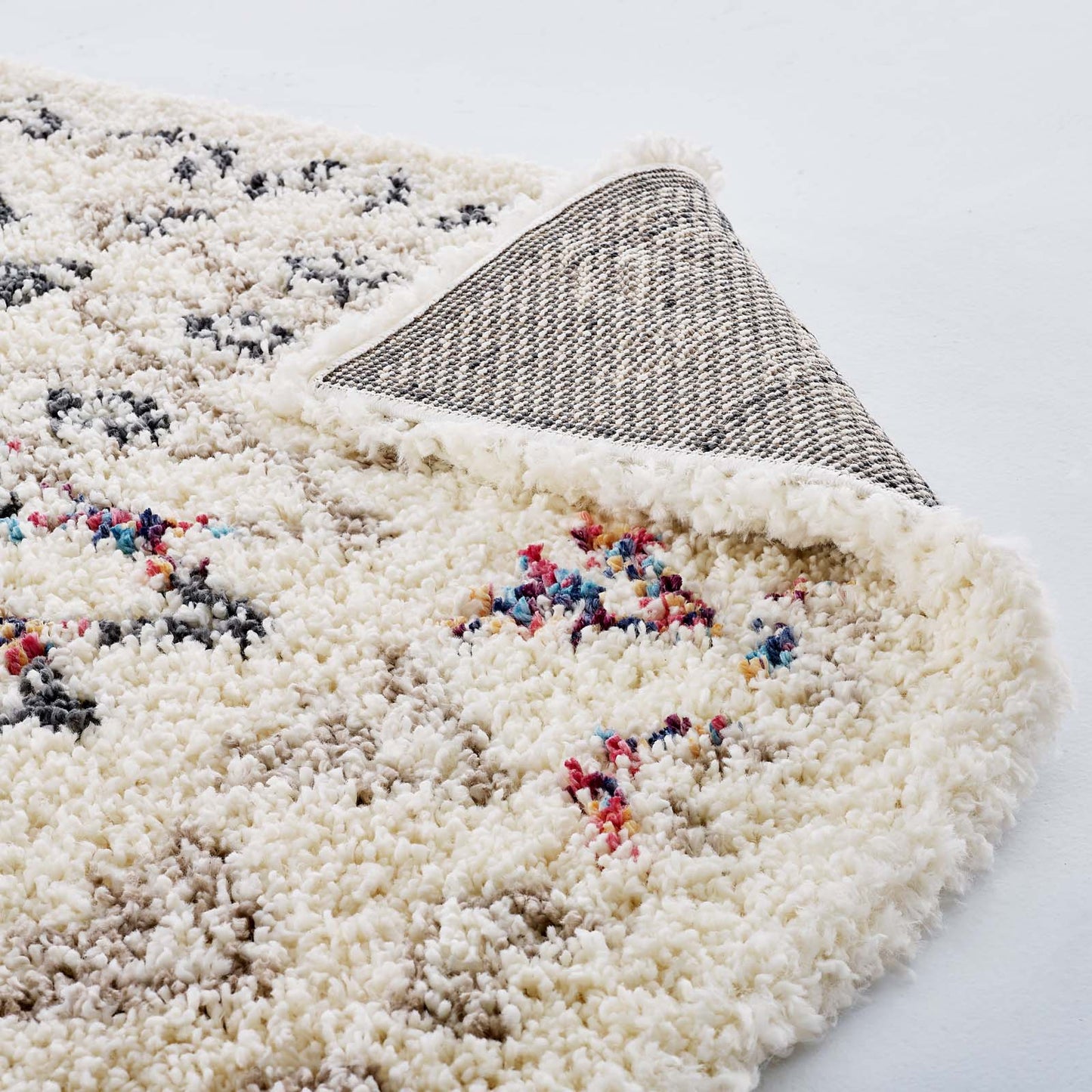Skadi Rainbow Diamond Shag Area Rug in Multicolor