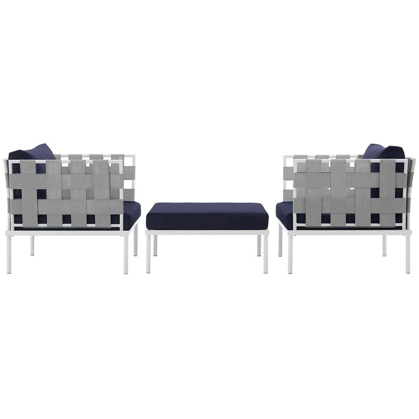 Harmony 3 Piece Outdoor Patio Aluminum Sectional Sofa Set by Modway