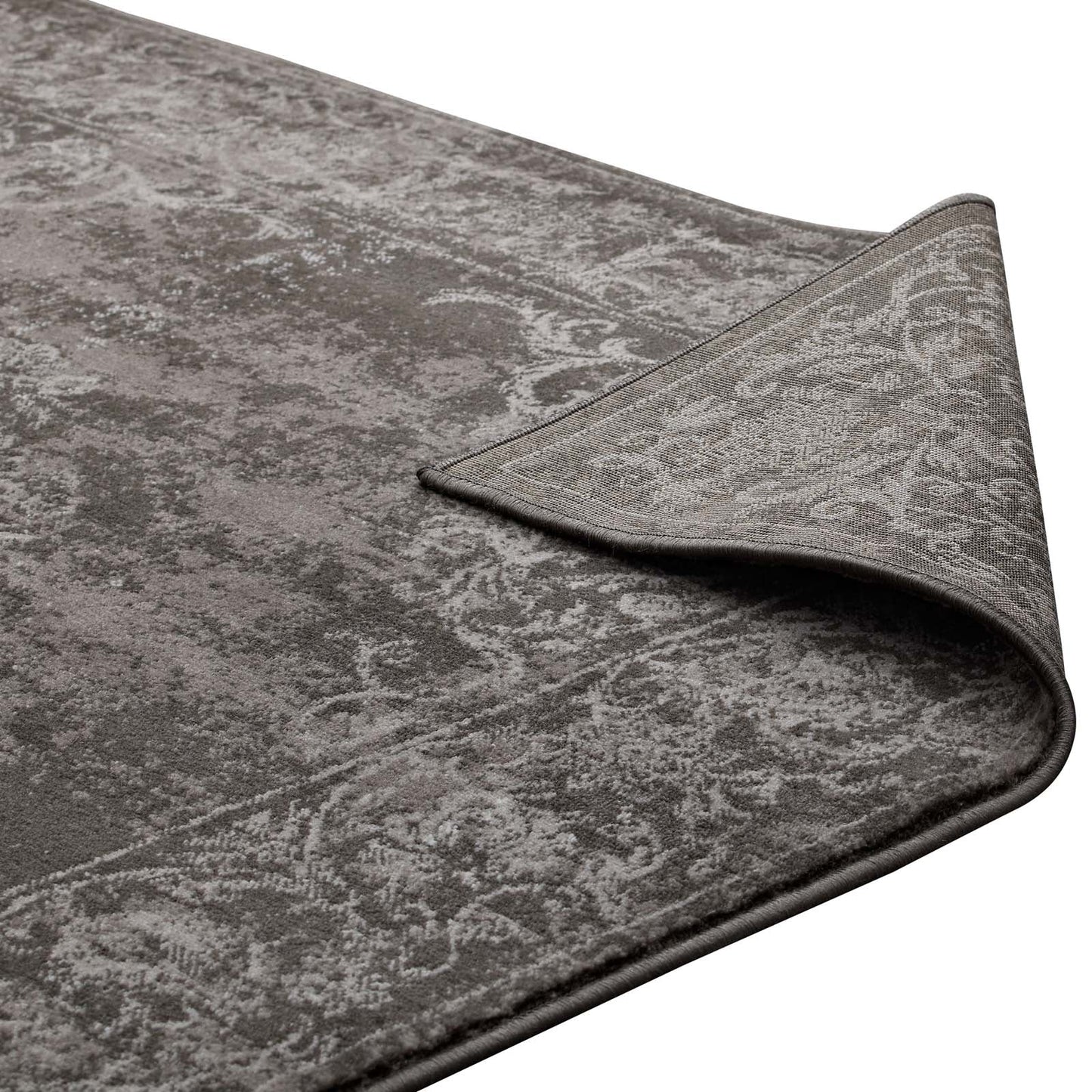 Gamela Rustic Vintage Ornate Floral Medallion 5x8 Area Rug by Modway