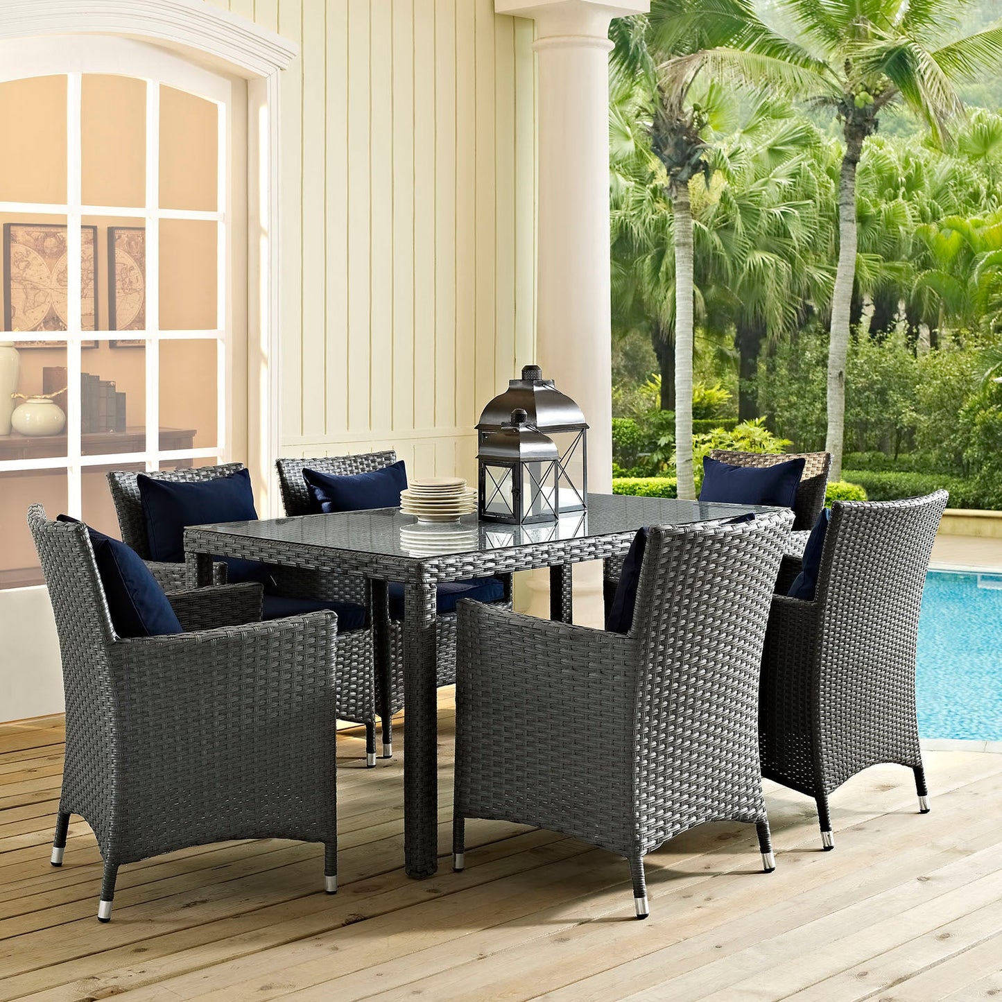 Sojourn 59" Outdoor Patio Dining Table by Modway