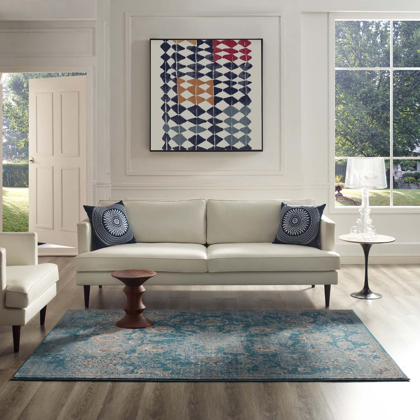 Cynara Distressed Floral Vintage Medallion 5x8 Area Rug by Modway