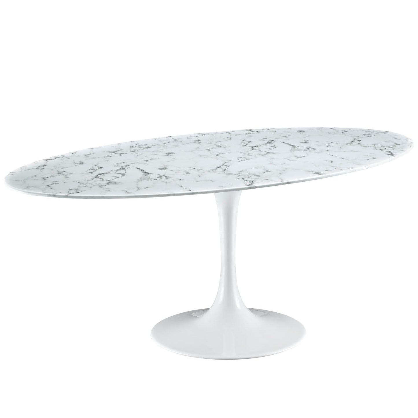 Lippa 78" Oval Faux Marble Dining Table by Modway