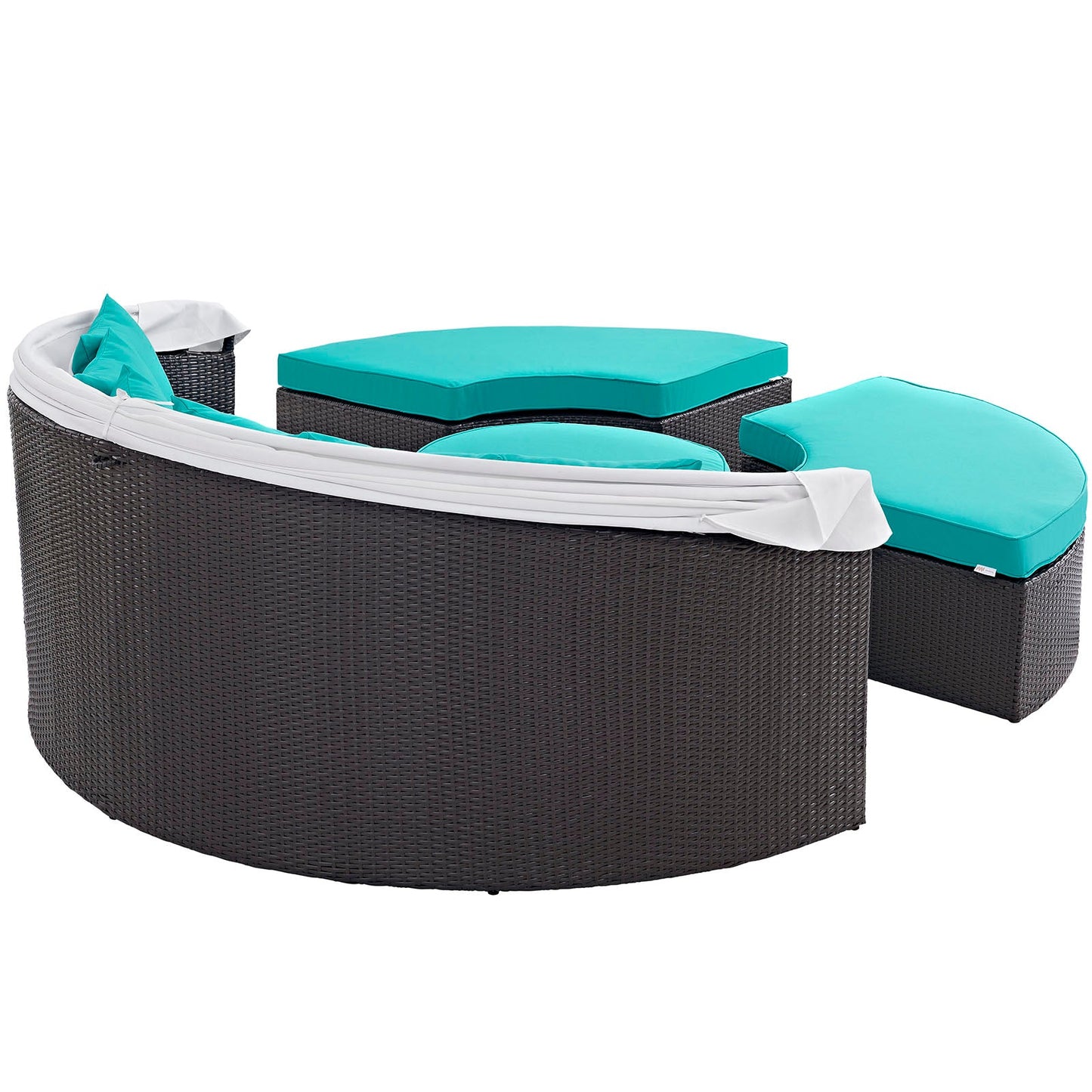 Quest Outdoor Patio Wicker Rattan Canopy Sectional Daybed by Modway