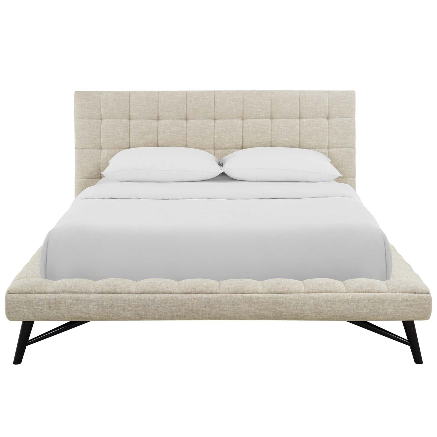 Julia Biscuit Tufted Upholstered Fabric Queen Platform Bed by Modway
