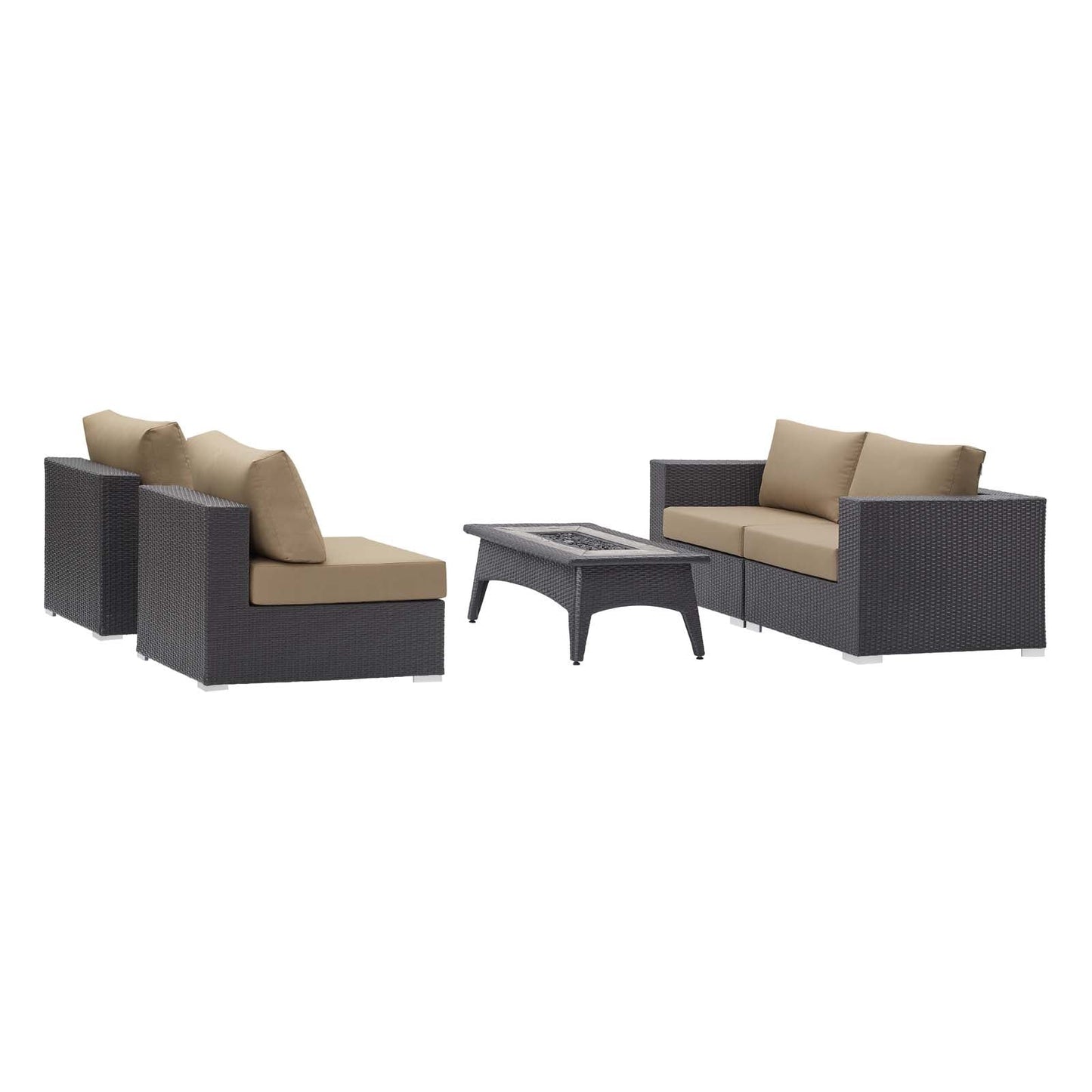 Convene 5 Piece Set Outdoor Patio with Fire Pit by Modway