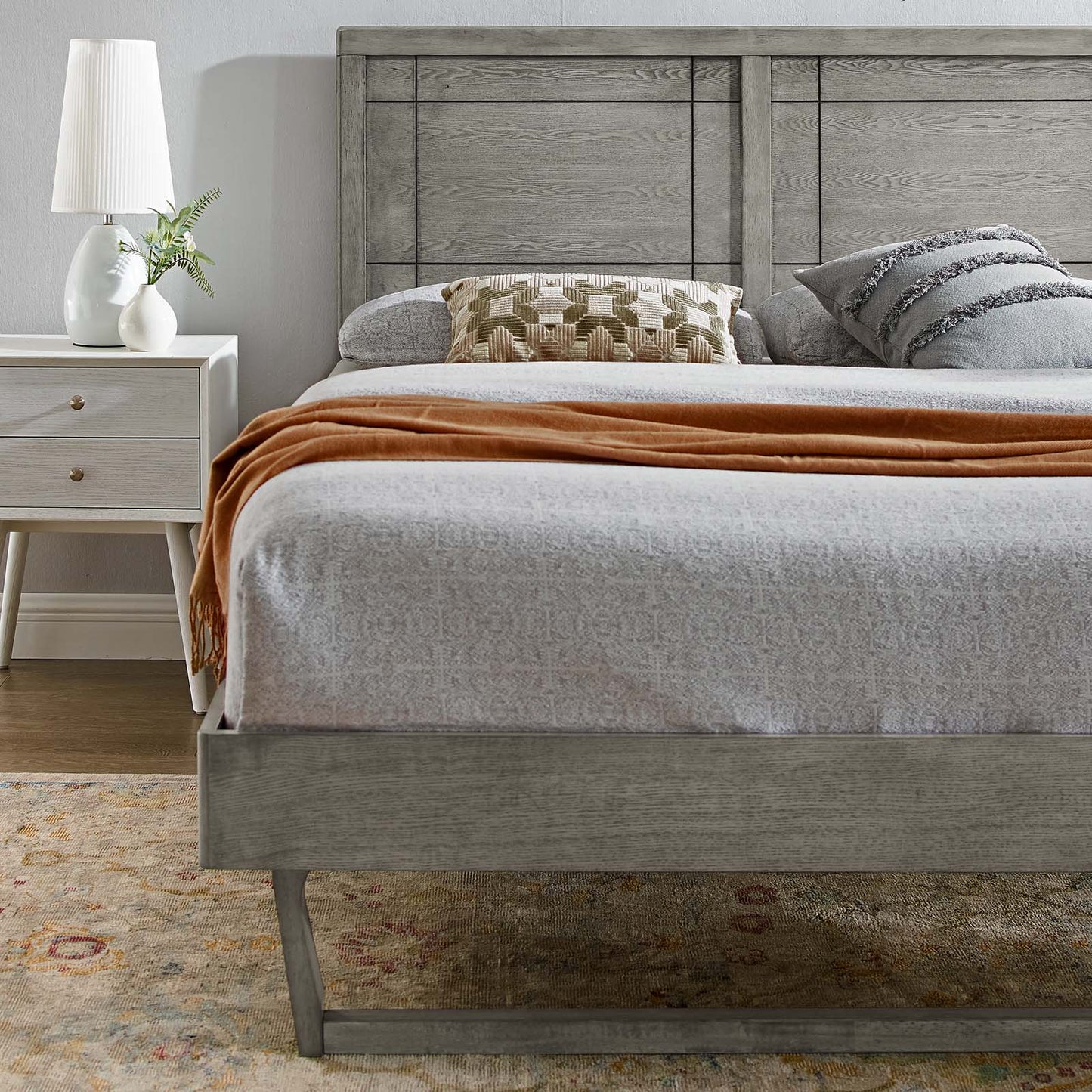 Marlee Wood King Platform Bed With Angular Frame by Modway