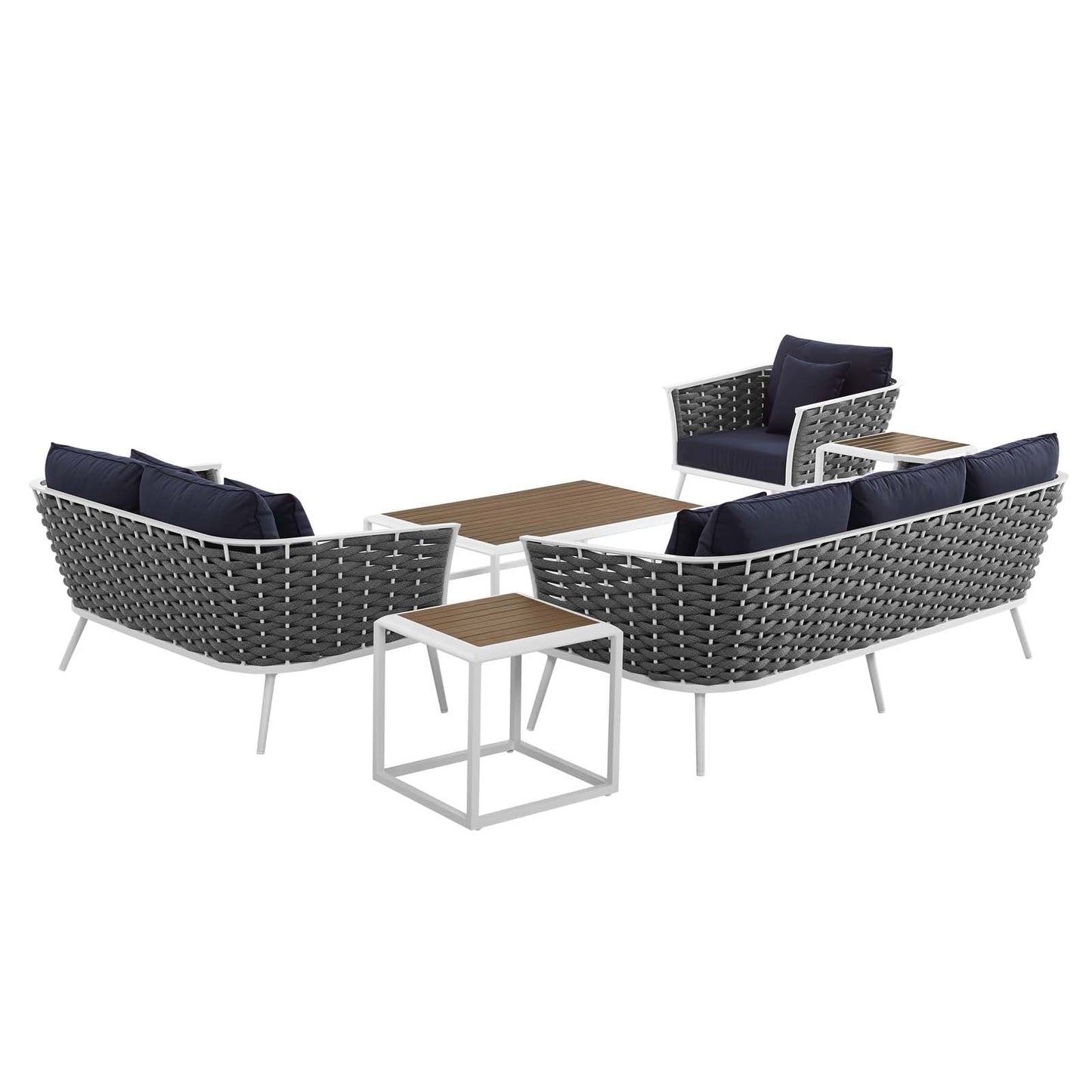 Stance 6 Piece Outdoor Patio Aluminum Sectional Sofa Set by Modway