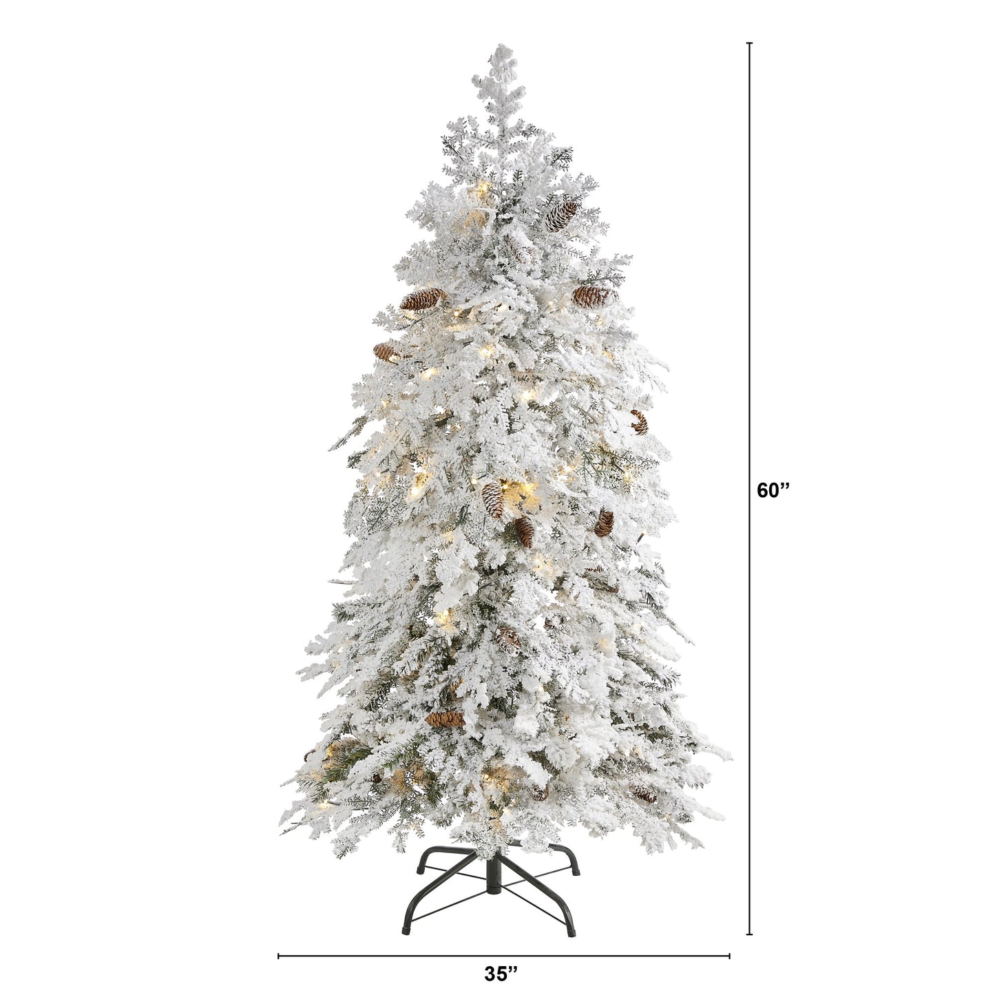 5' Flocked Montana Down Swept Spruce Artificial Christmas Tree