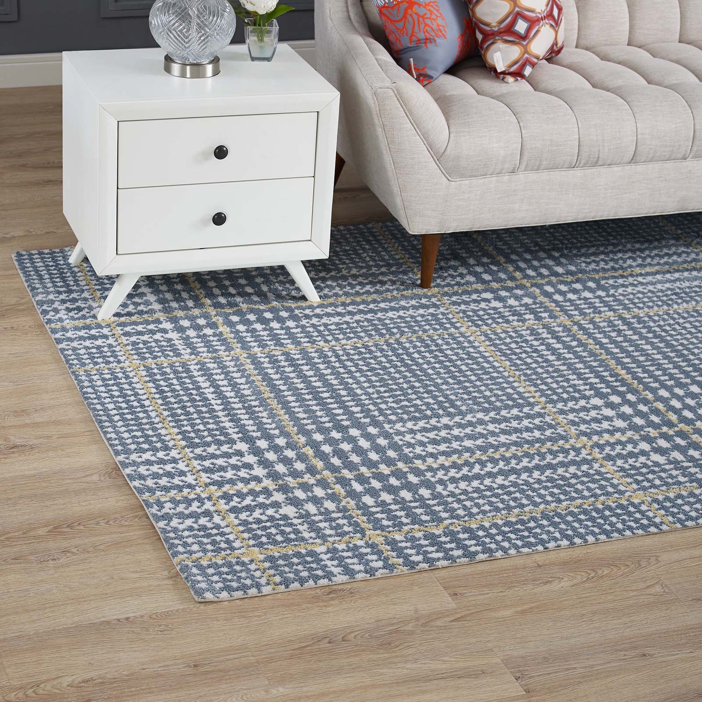 Kaja Abstract Plaid 8x10 Area Rug by Modway
