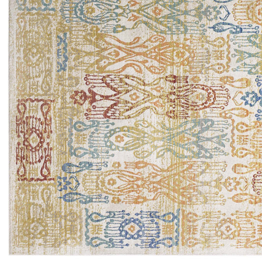 Solimar Distressed Southwestern Aztec 8x10 Area Rug by Modway