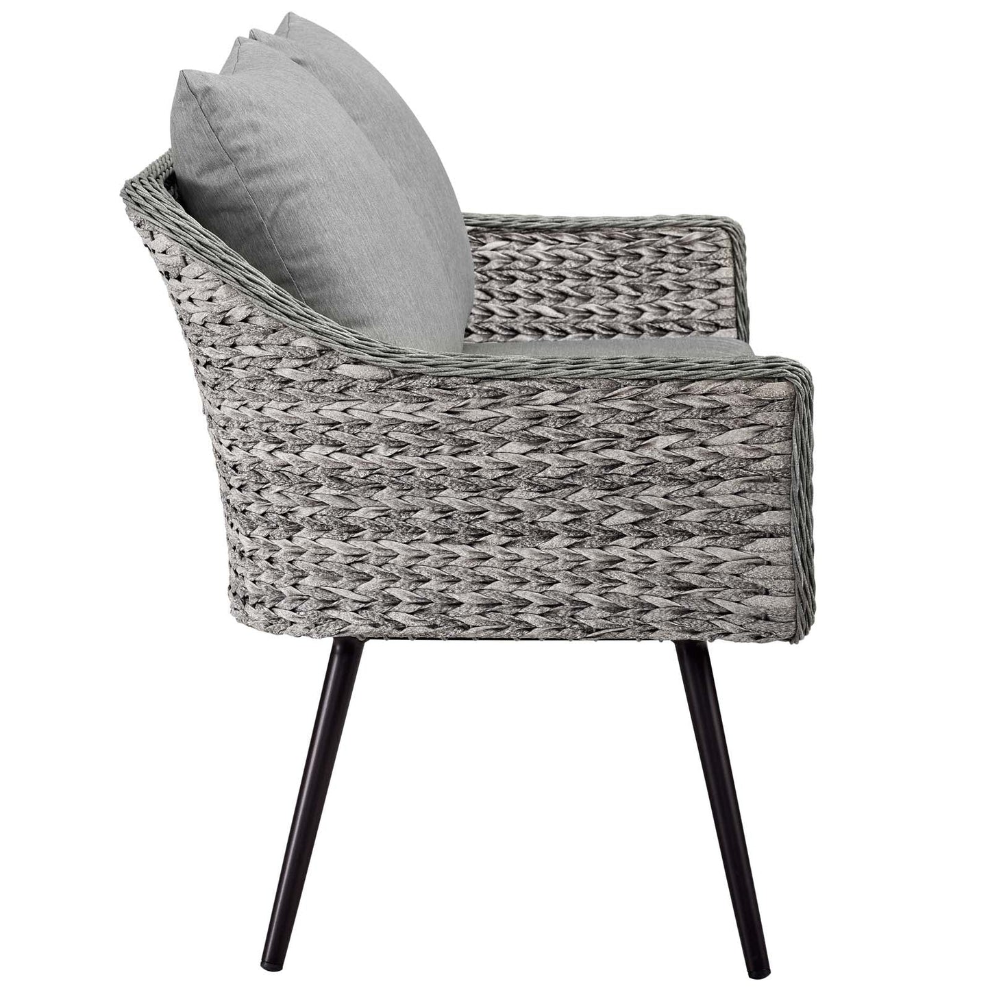 Endeavor 2 Piece Outdoor Patio Wicker Rattan Loveseat and Armchair Set by Modway