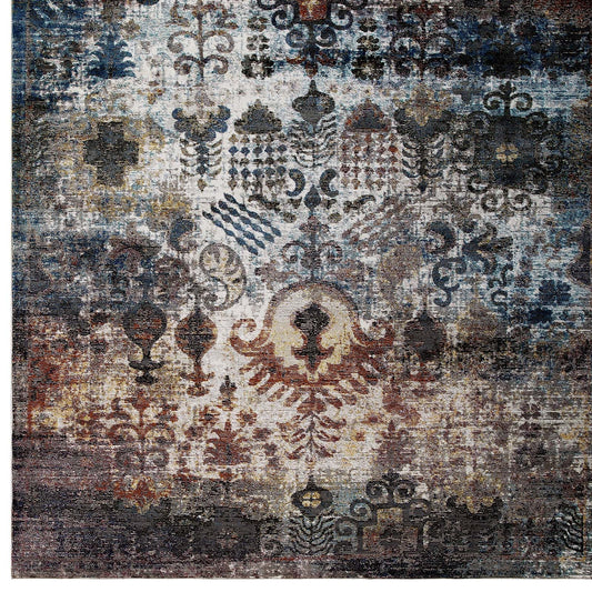 Success Tahira Transitional Distressed Vintage Floral Moroccan Trellis 4x6 Area Rug by Modway