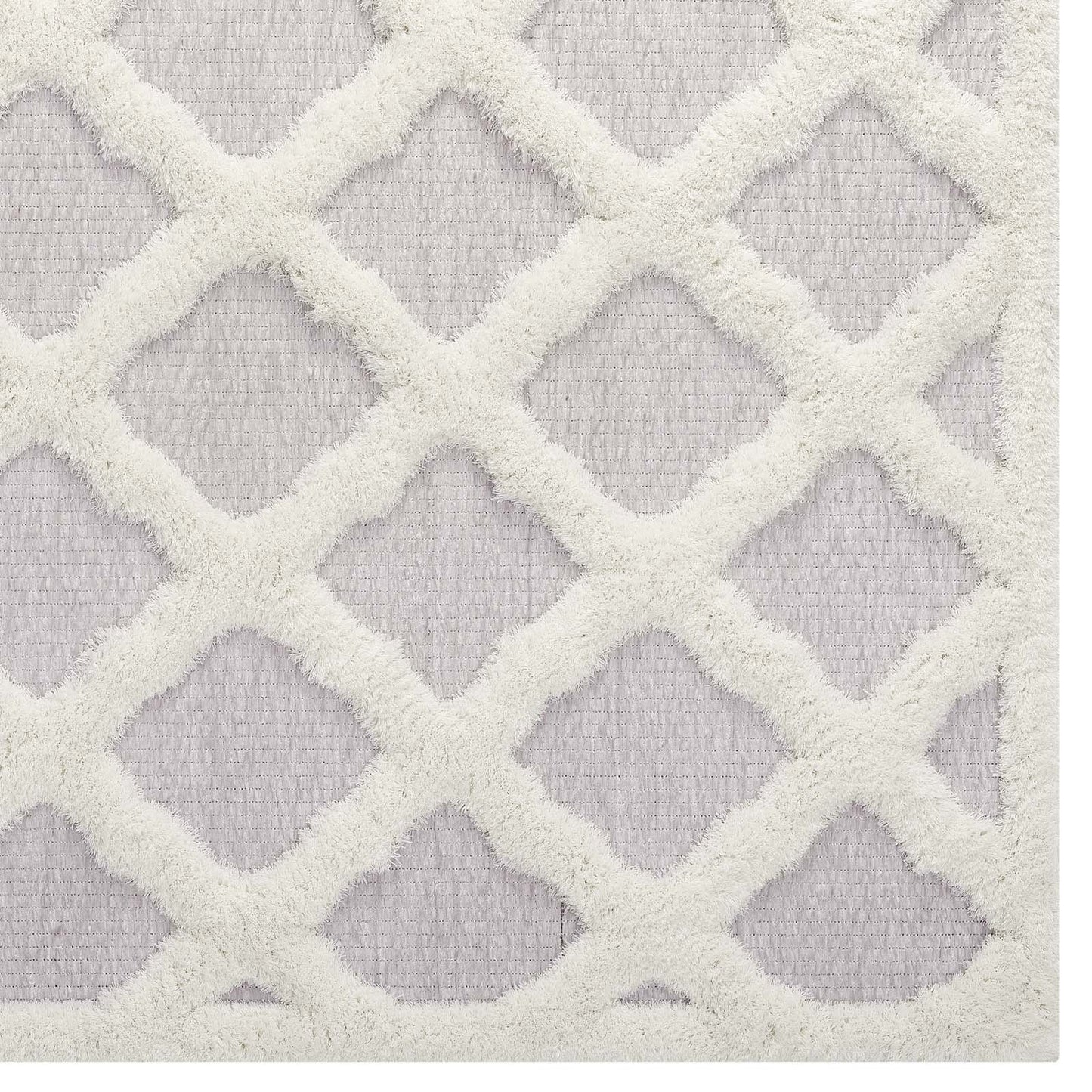 Whimsical Regale Abstract Moroccan Trellis Shag 5x8 Area Rug by Modway