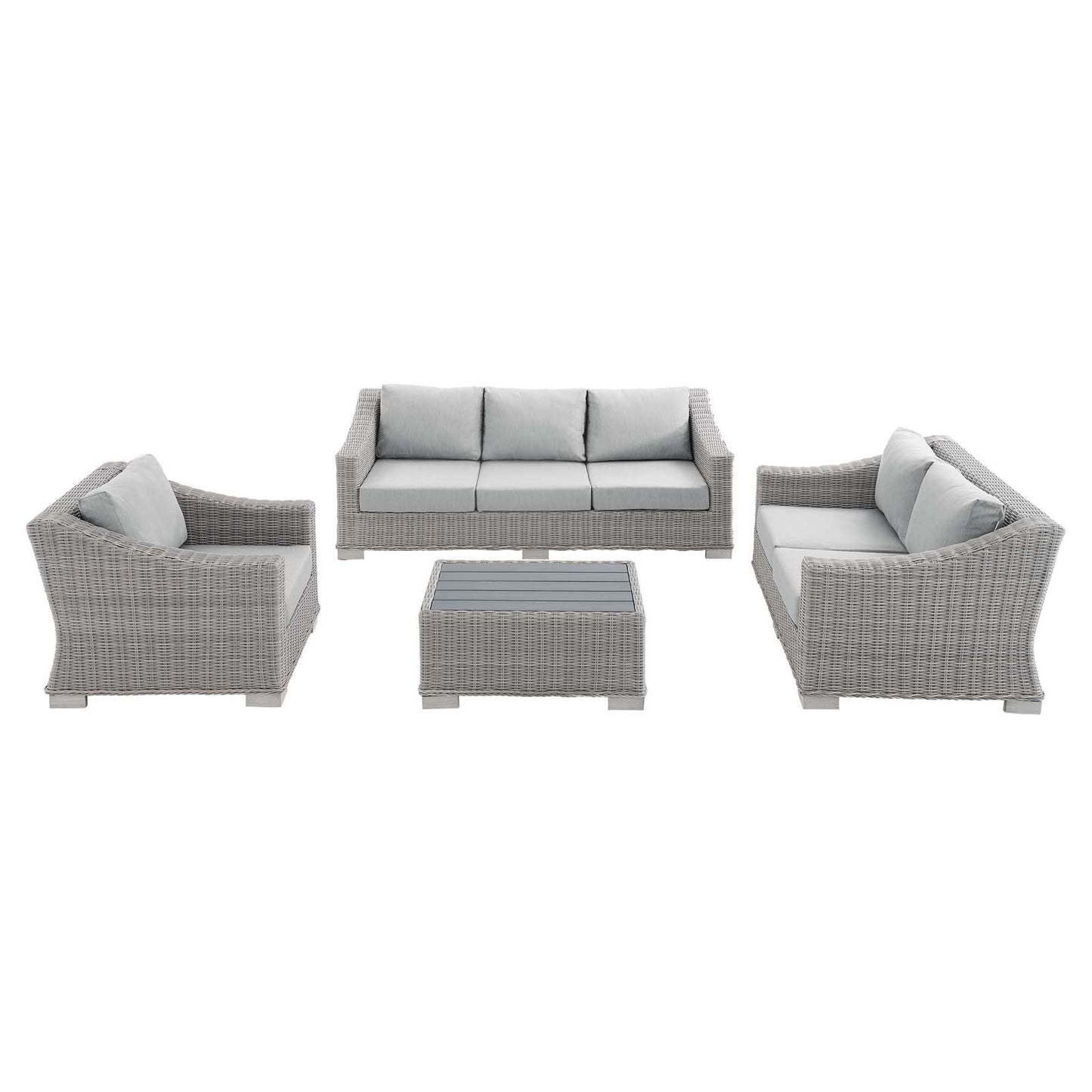 Conway 4-Piece Sunbrella¨ Outdoor Patio Wicker Rattan Furniture Set by Modway