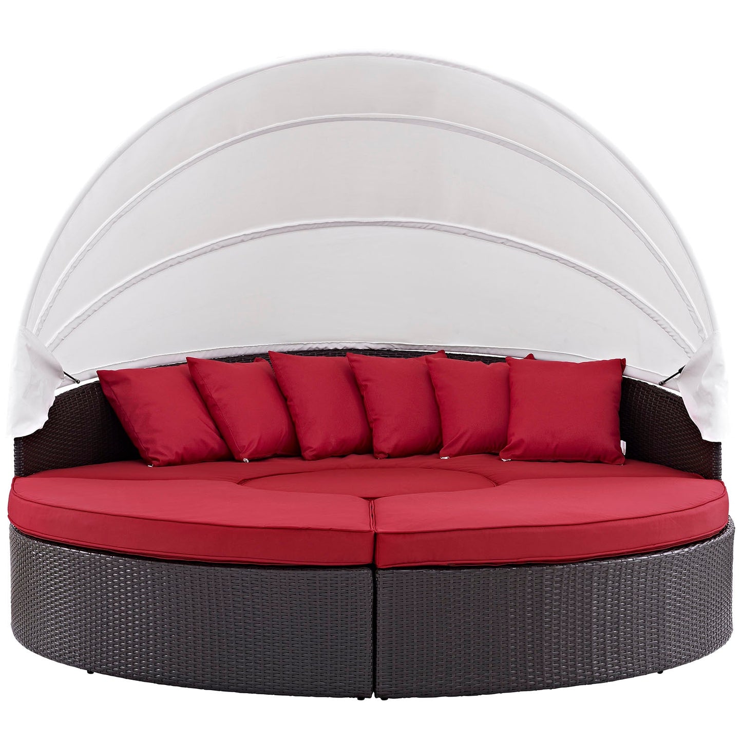 Quest Outdoor Patio Wicker Rattan Canopy Sectional Daybed by Modway