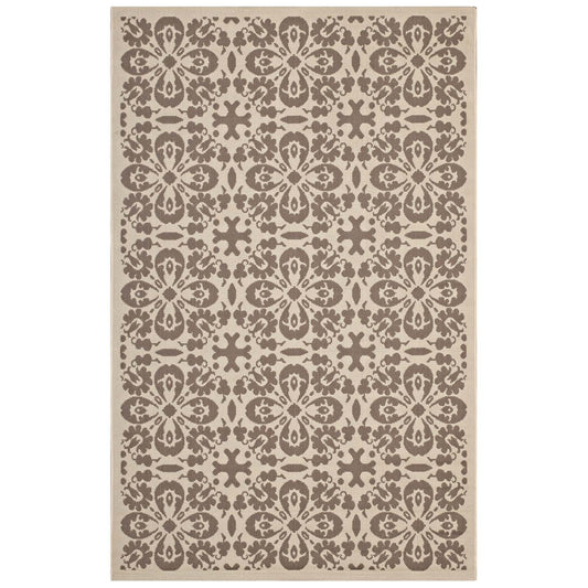 Ariana Vintage Floral Trellis Indoor and Outdoor 8x10 Area Rug by Modway