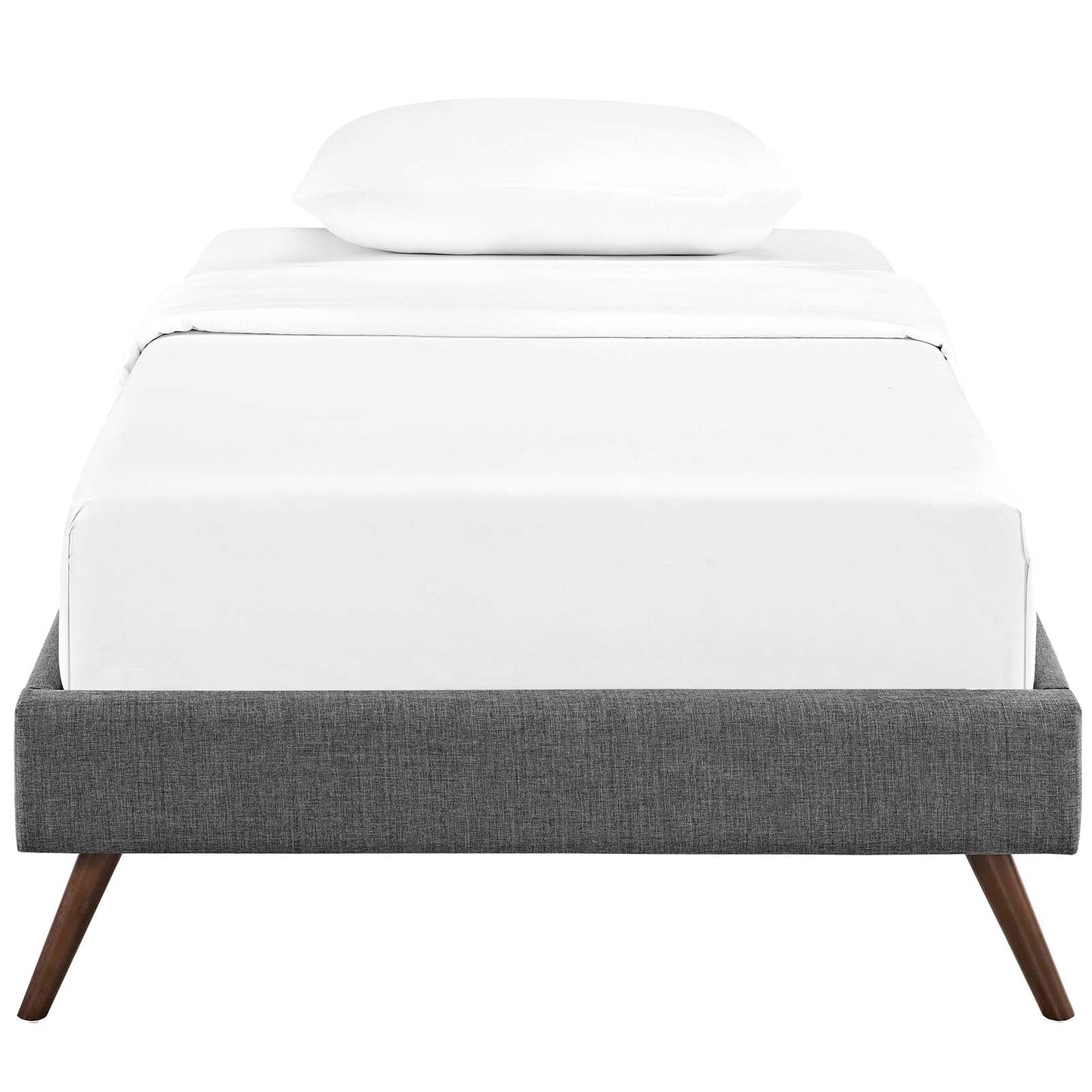 Loryn Fabric Twin Bed Frame with Round Splayed Legs by Modway