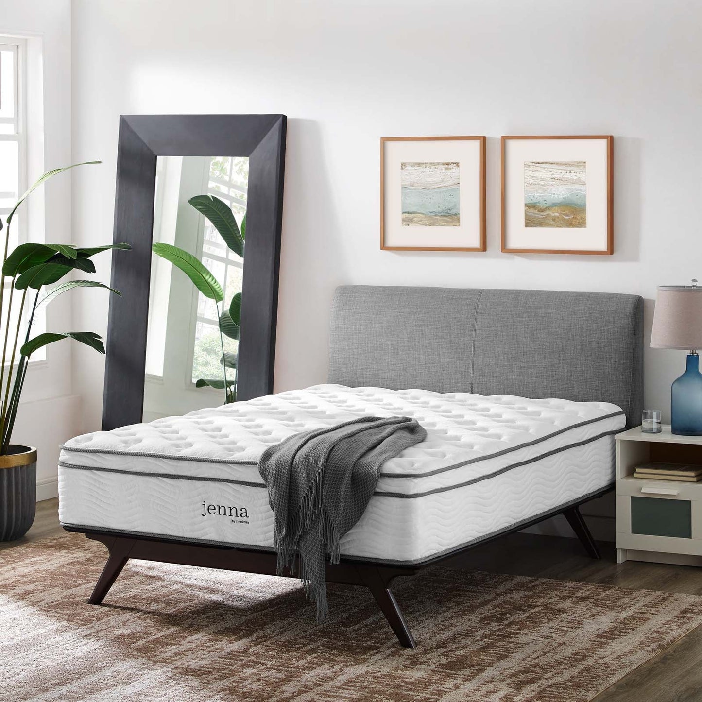 Jenna 14" Innerspring and Foam Queen Mattress by Modway