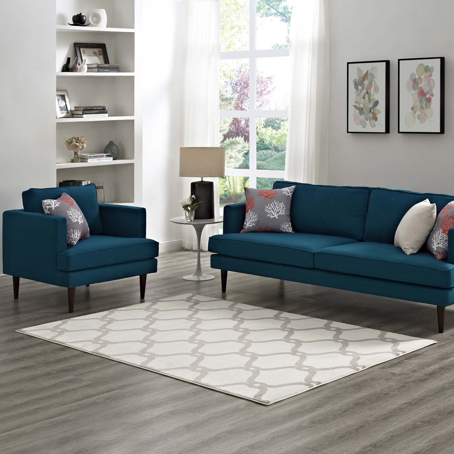 Beltara Chain Link Transitional Trellis 8x10 Area Rug by Modway