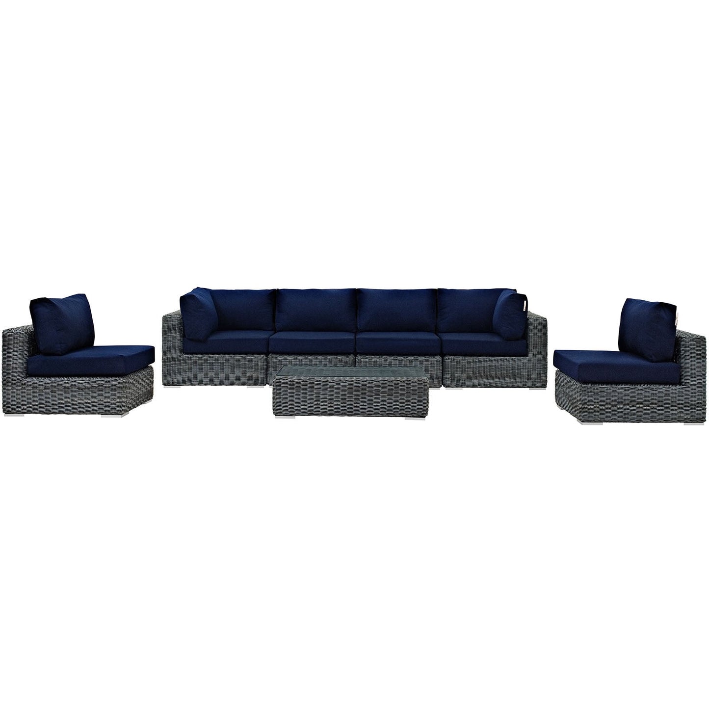 Summon 7 Piece Outdoor Patio Sunbrella¨ Sectional Set by Modway