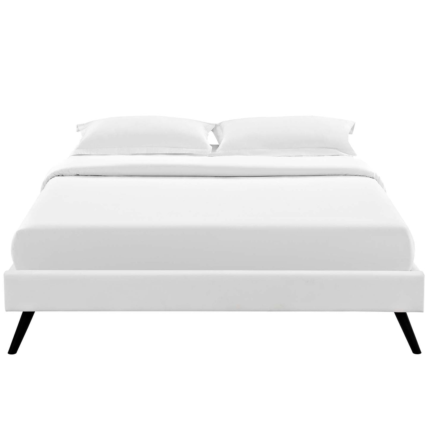 Loryn Vinyl Full Bed Frame with Round Splayed Legs by Modway