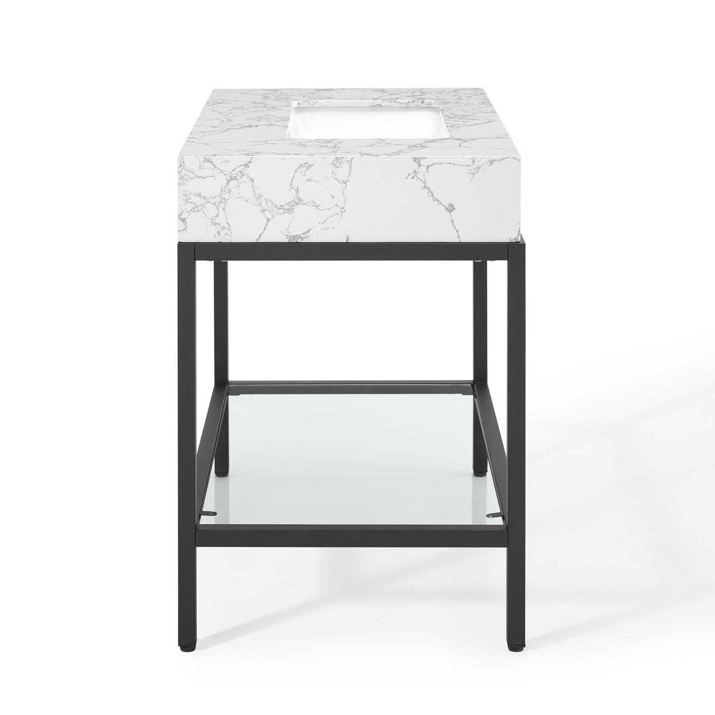 Kingsley 36" Black Stainless Steel Bathroom Vanity by Modway
