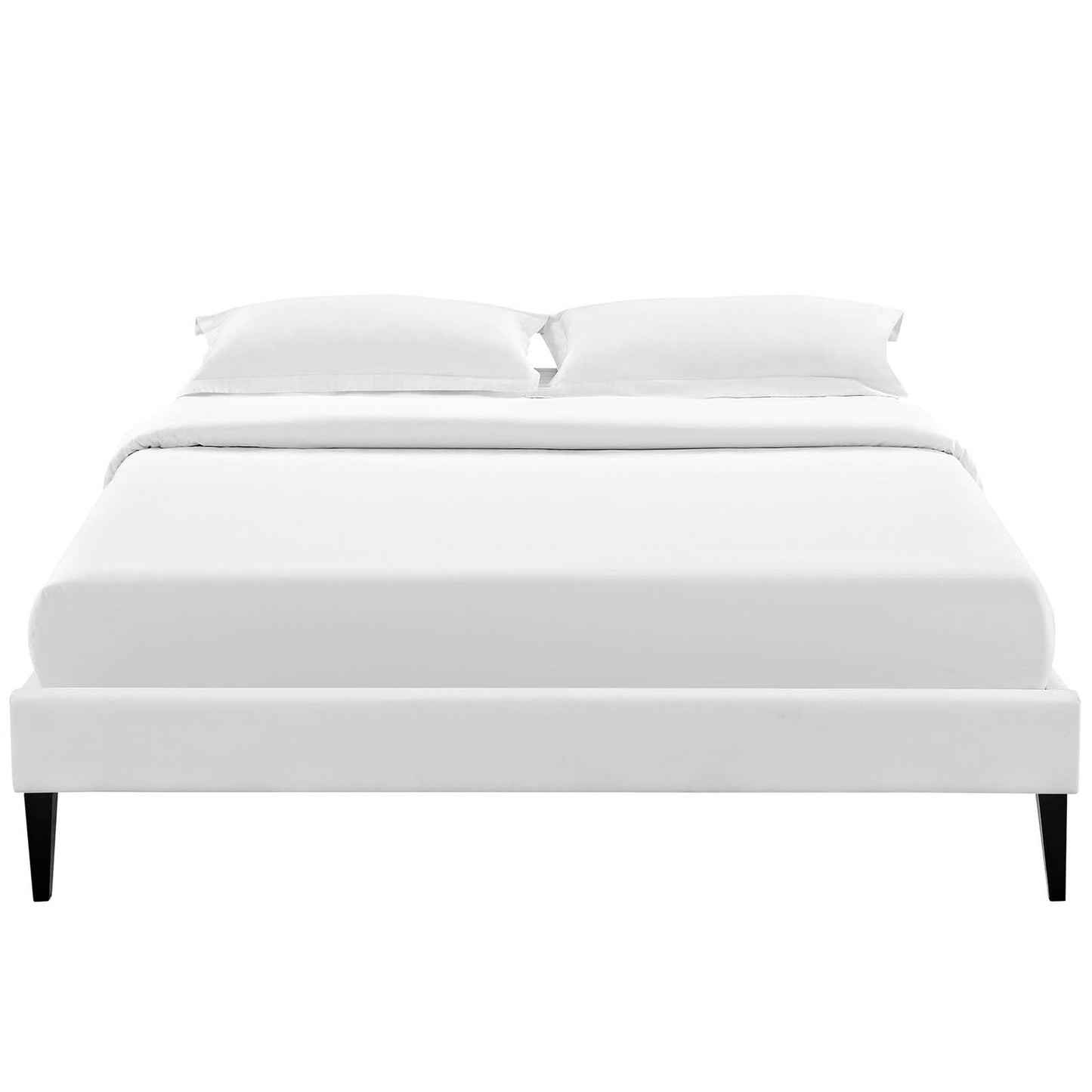 Tessie Vinyl Full Bed Frame with Squared Tapered Legs by Modway