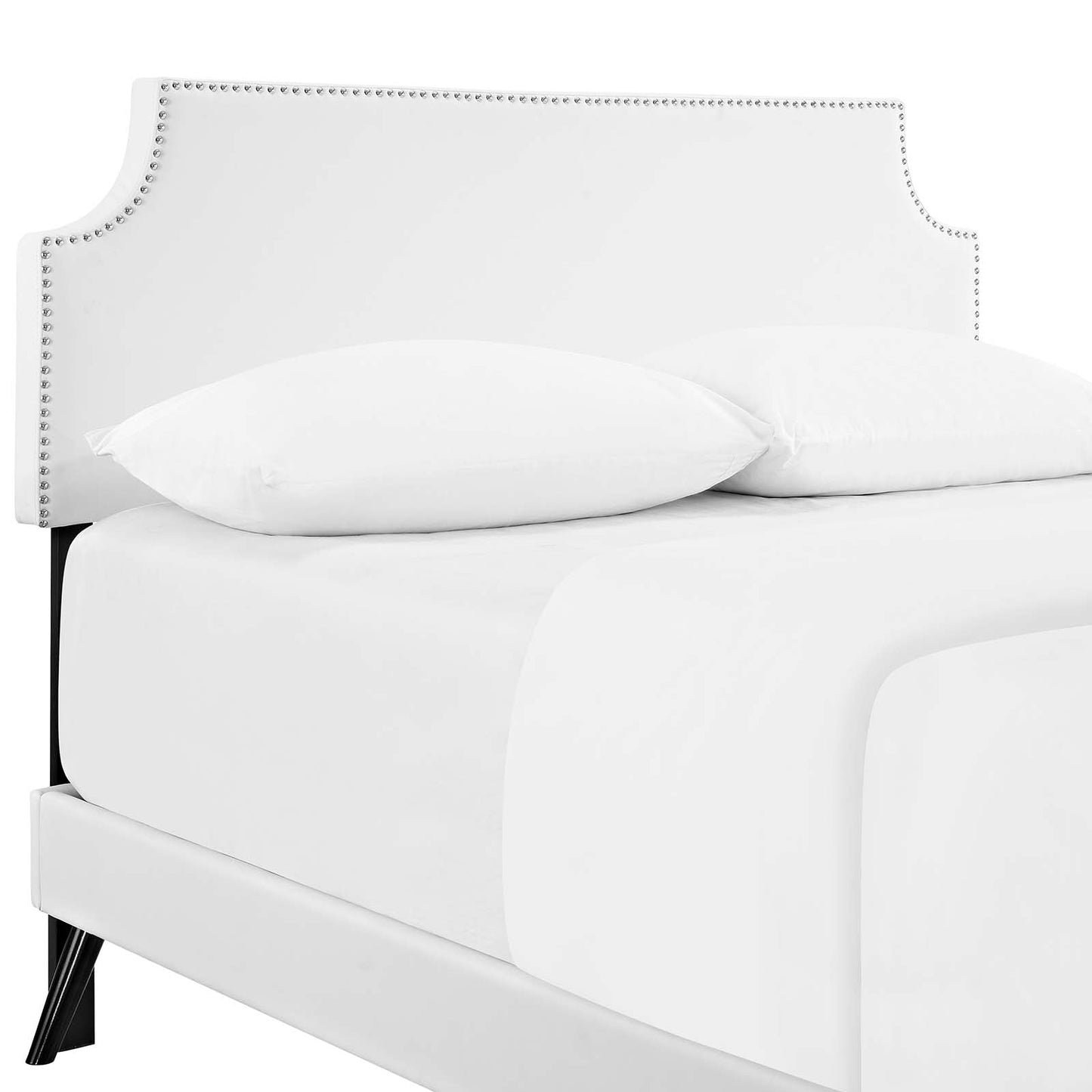 Corene Vinyl Full Platform Bed with Round Splayed Legs by Modway