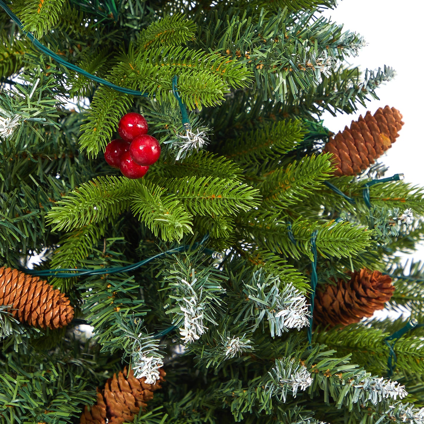 62' Snow Tipped Portl& Spruce Artificial Christmas Tree w/ Frosted Berries