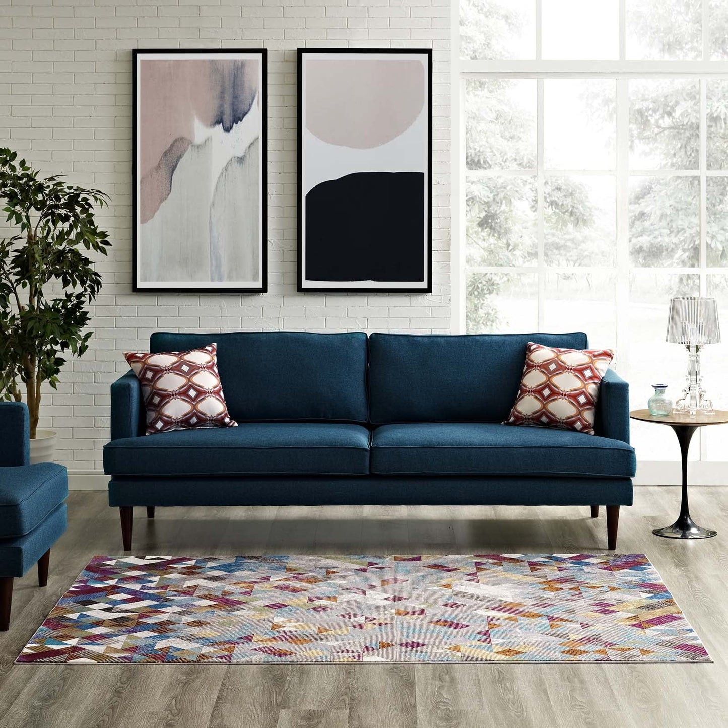 Lavendula Triangle Mosaic 4x6 Area Rug by Modway