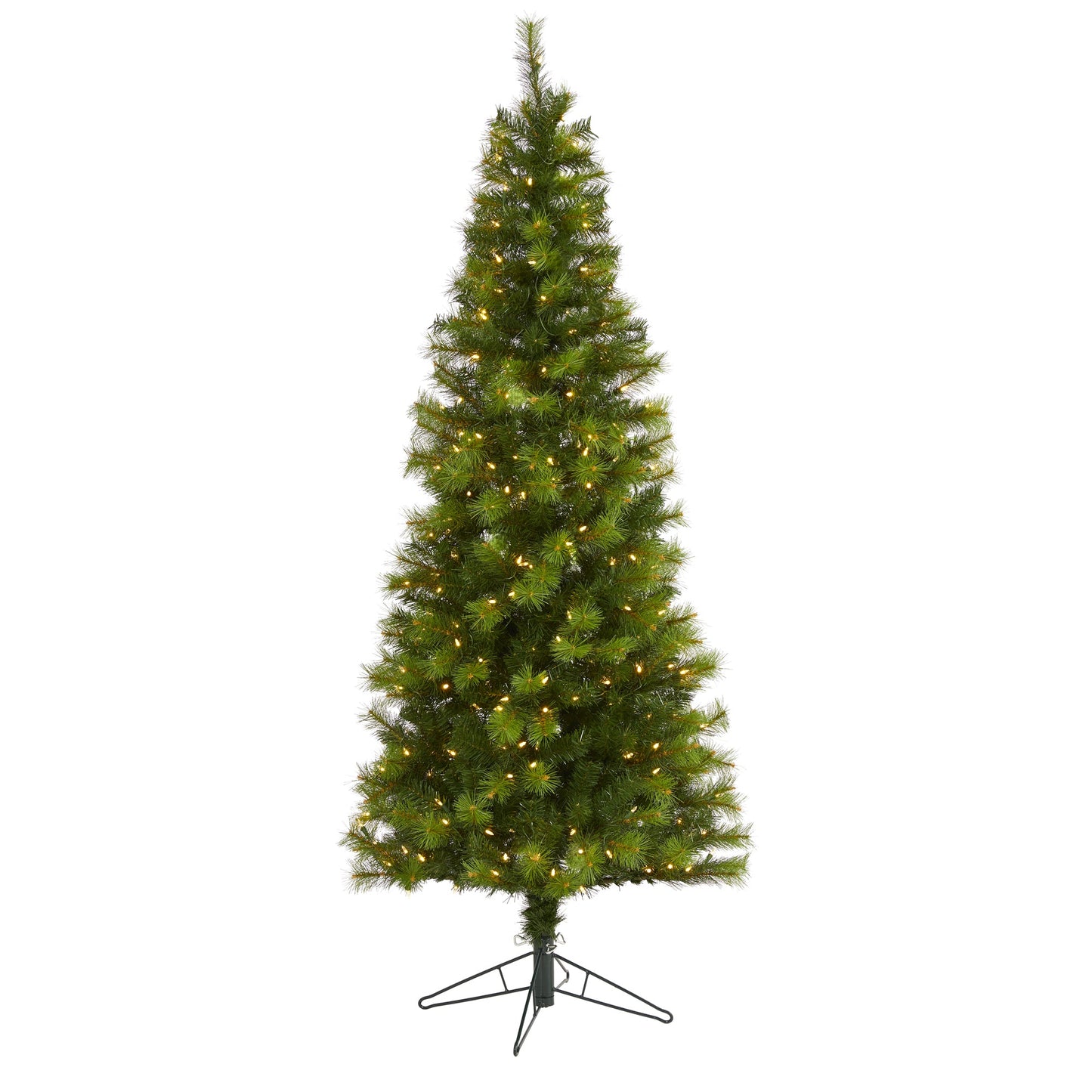 6.5' Green Valley Pine Artificial Christmas Tree w/ 300 Warm White LED Lights