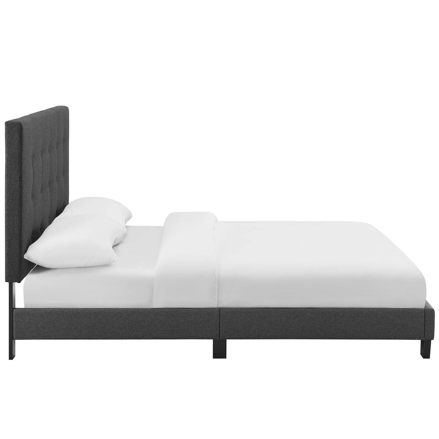 Melanie Tufted Button Upholstered Fabric King Platform Bed by Modway