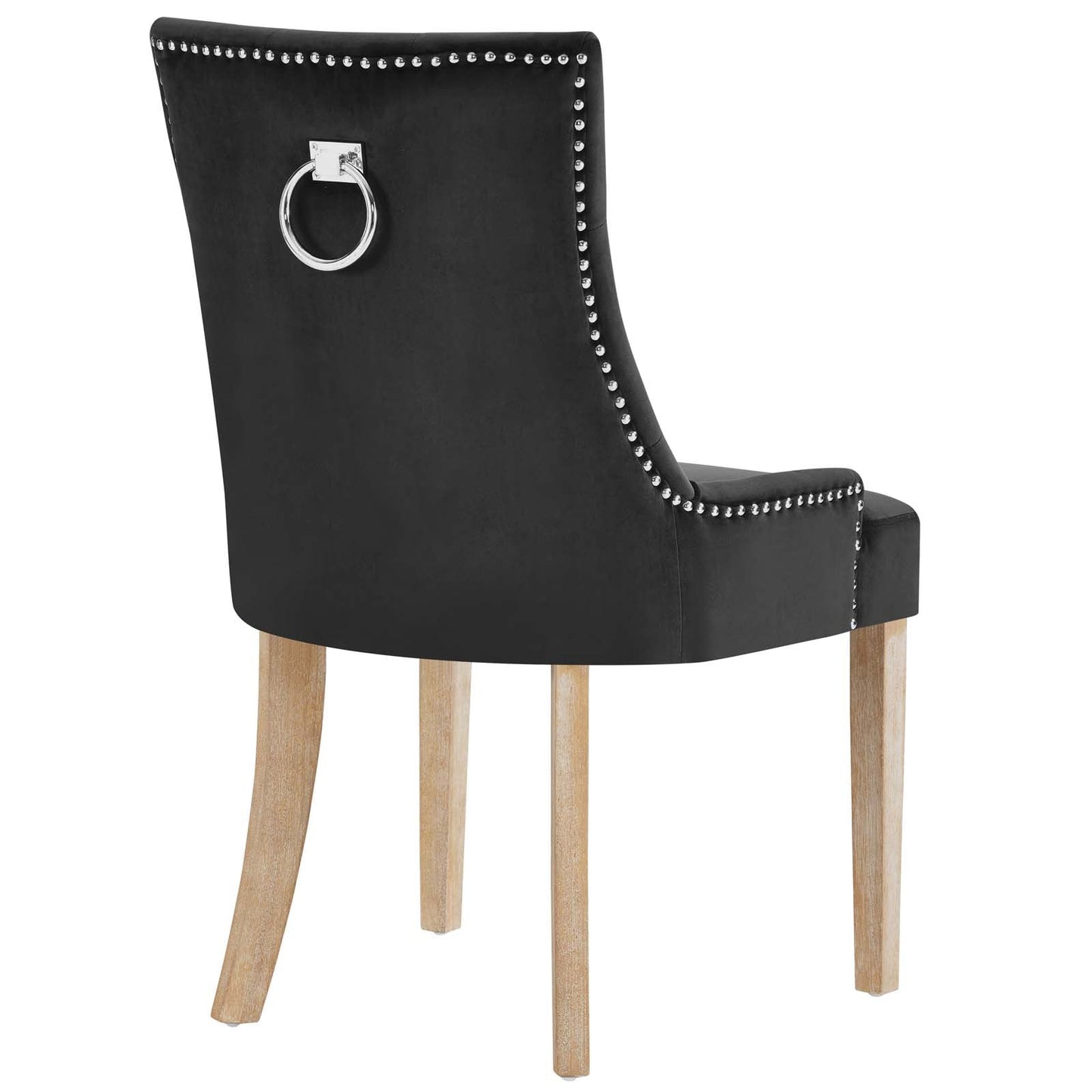 Pose Performance Velvet Dining Chair Set of 2 in Black
