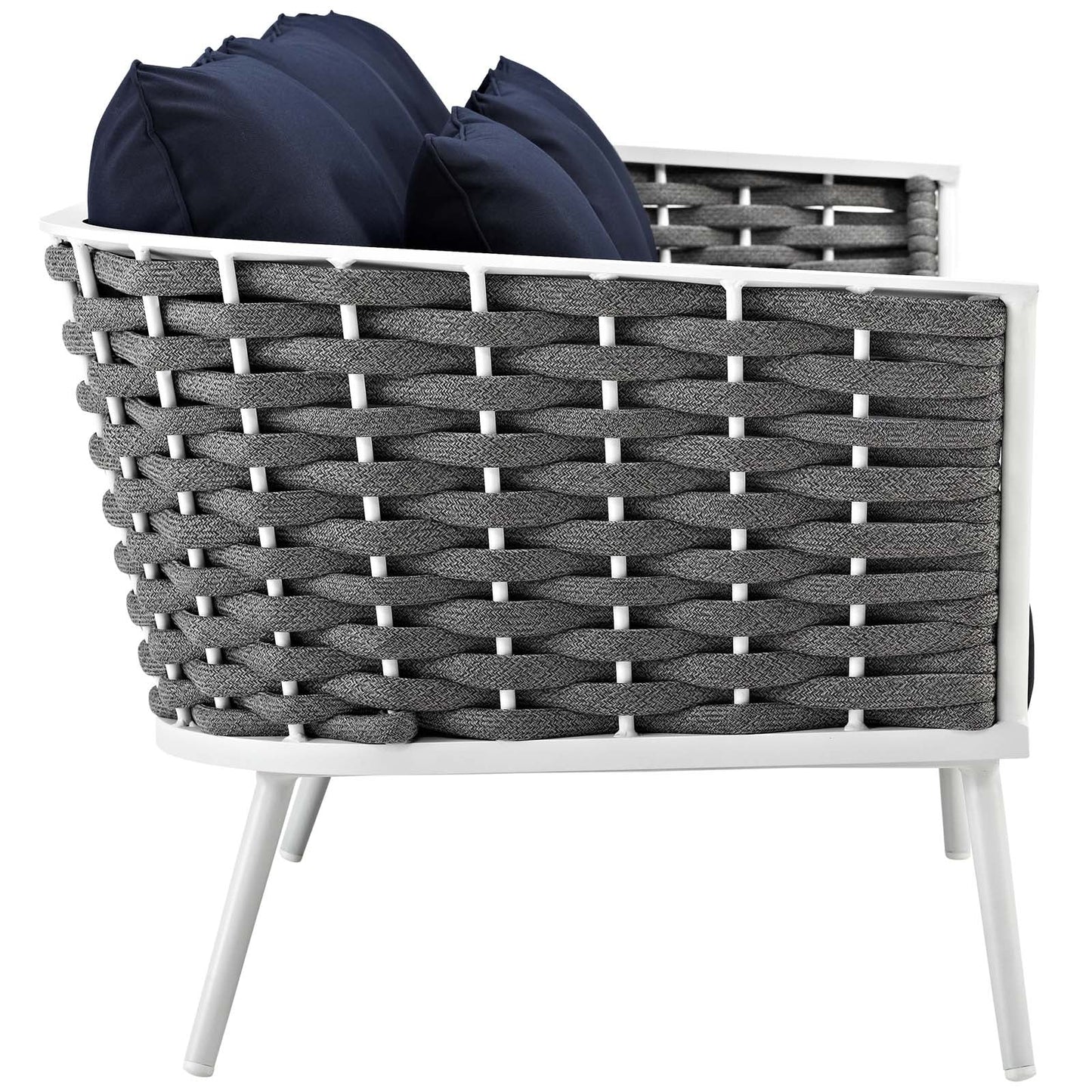Stance 4 Piece Outdoor Patio Aluminum Sectional Sofa Set by Modway