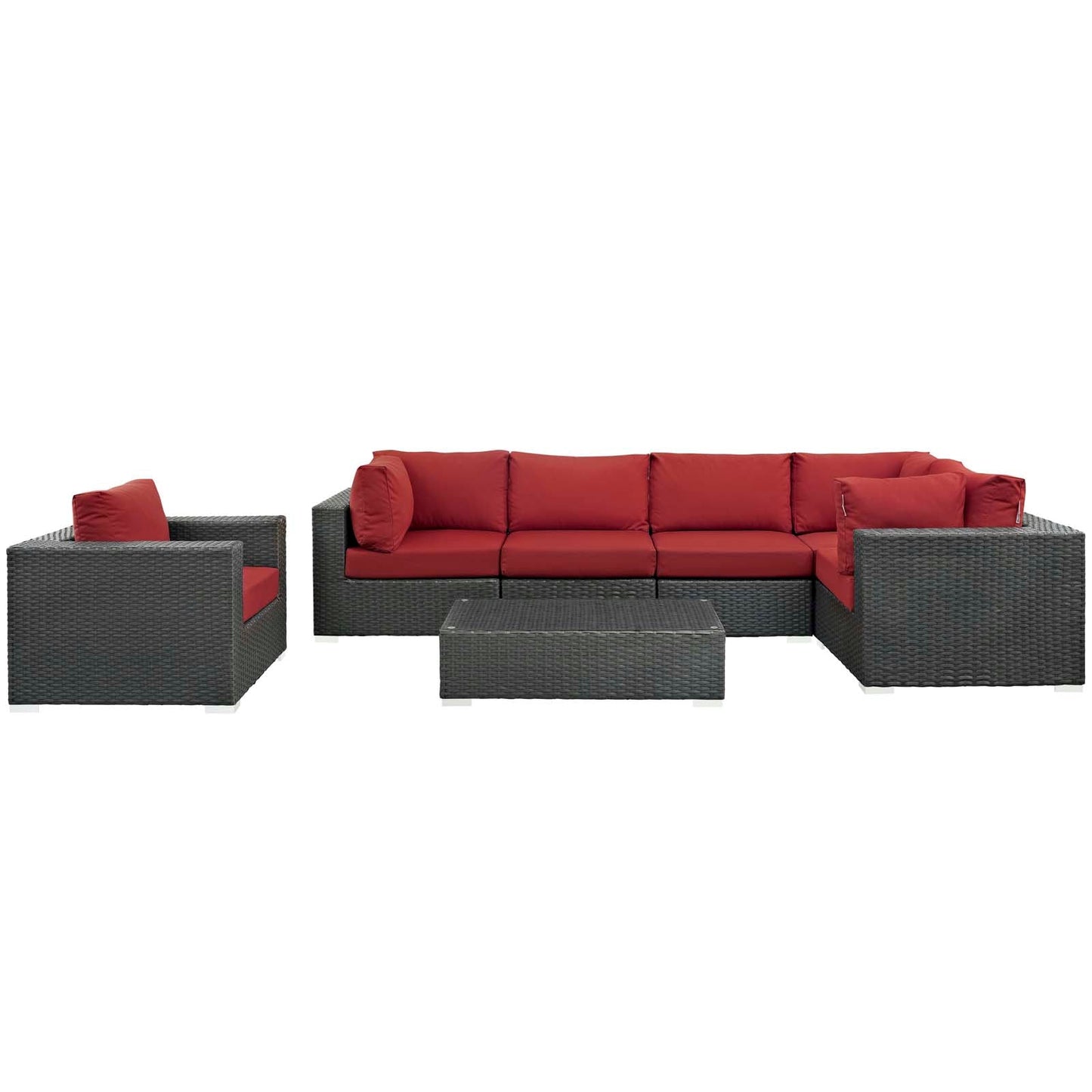 Sojourn 7 Piece Outdoor Patio Sunbrella¨ Sectional Set by Modway