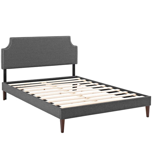 Corene Full Fabric Platform Bed with Squared Taper