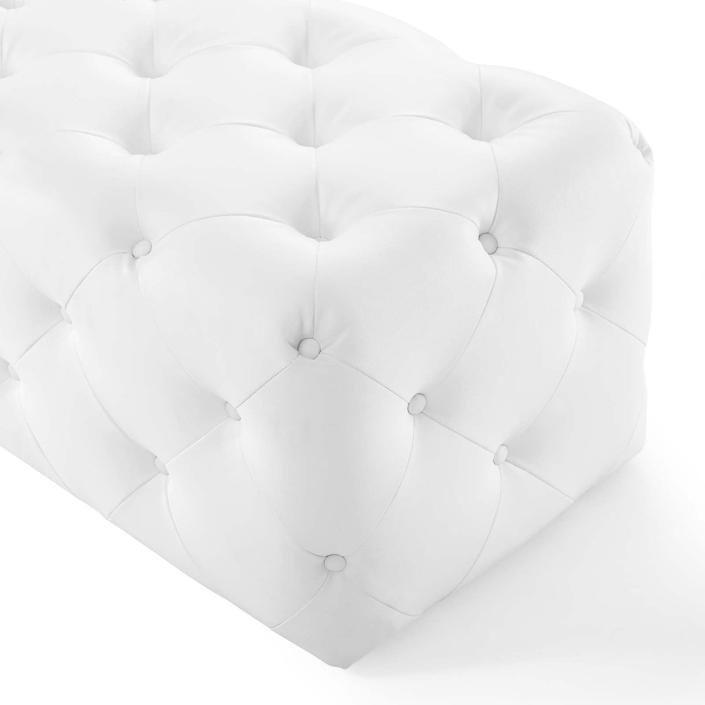 Amour 72" Tufted Button Entryway Faux Leather Bench by Modway