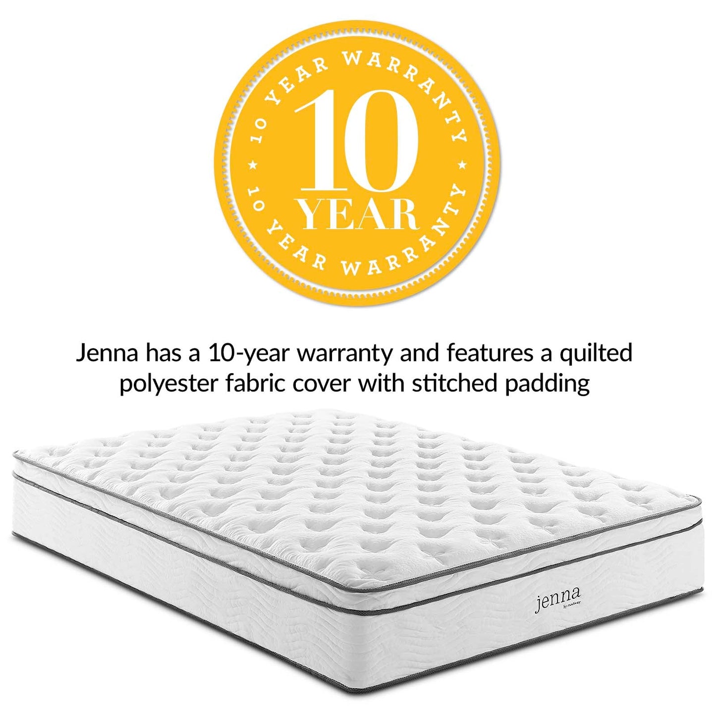 Jenna 14" Innerspring and Foam King Mattress by Modway