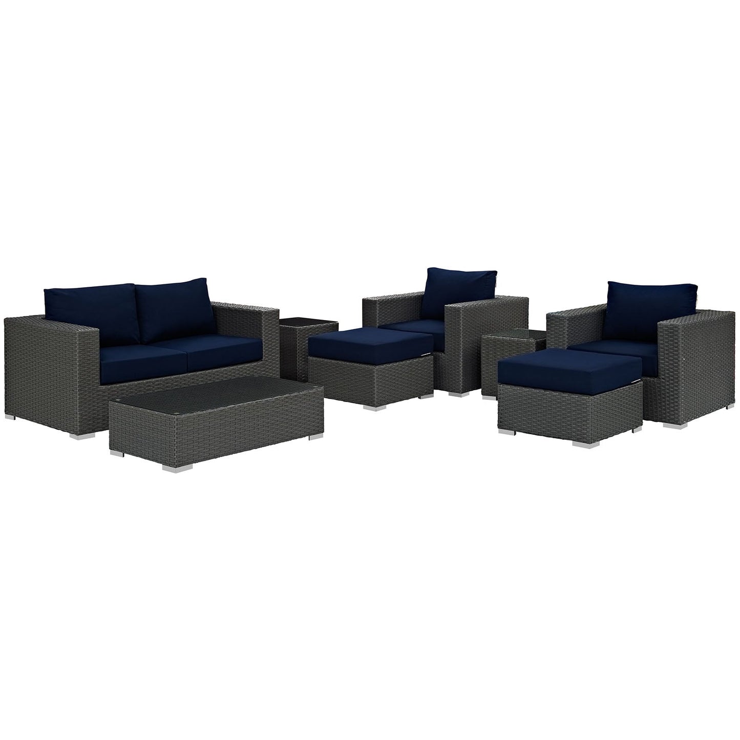 Sojourn 8 Piece Outdoor Patio Sunbrella¨ Sectional Set by Modway
