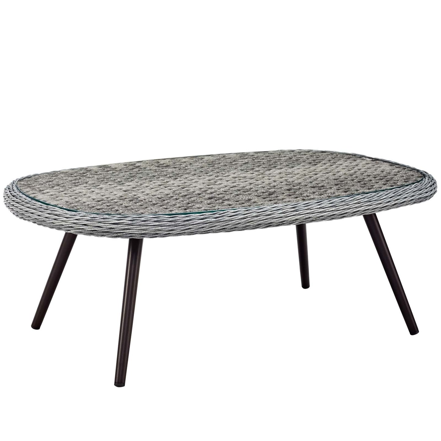 Endeavor 3 Piece Outdoor Patio Wicker Rattan Armchair and Coffee Table Set by Modway