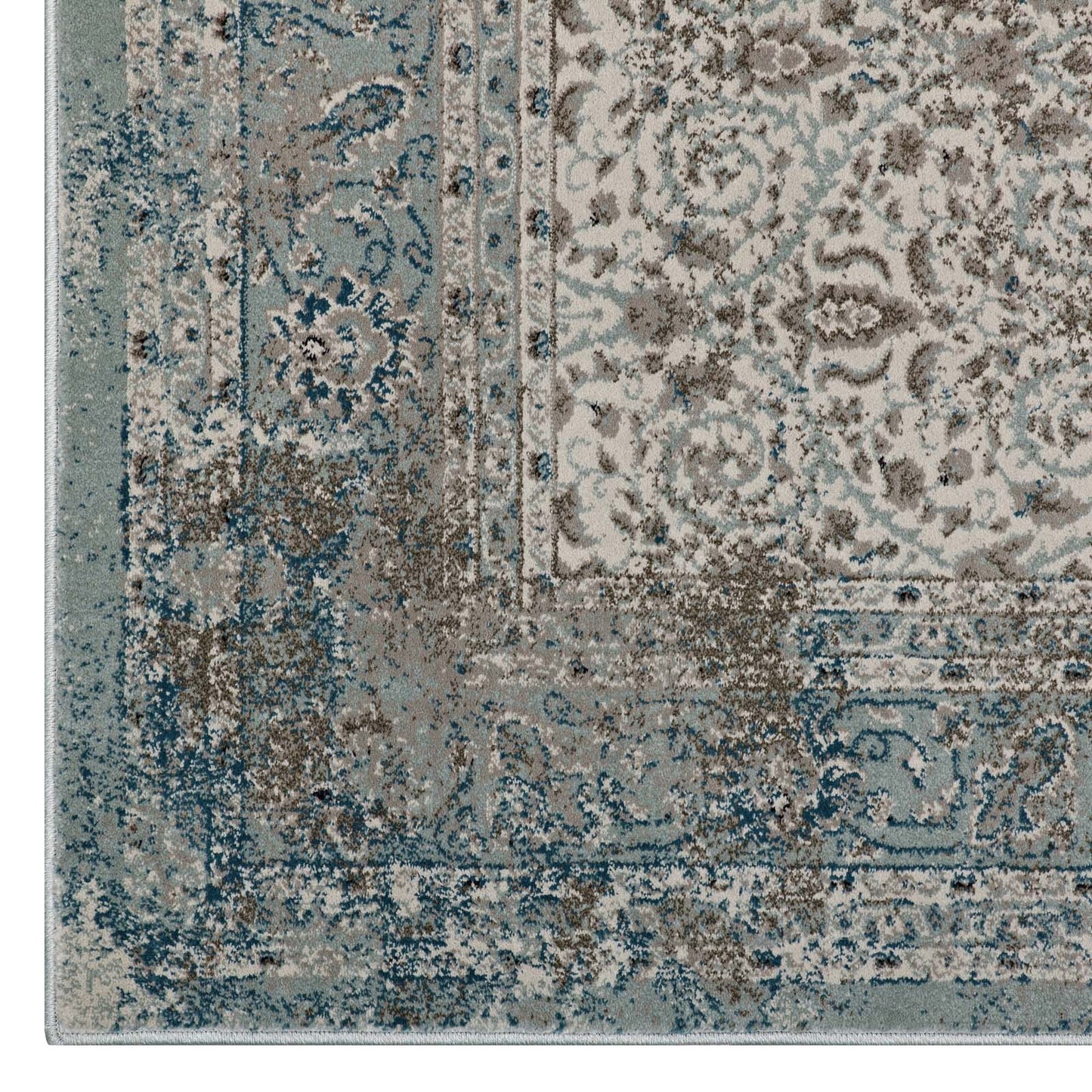 Dilys Distressed Vintage Floral Lattice 8x10 Area Rug by Modway