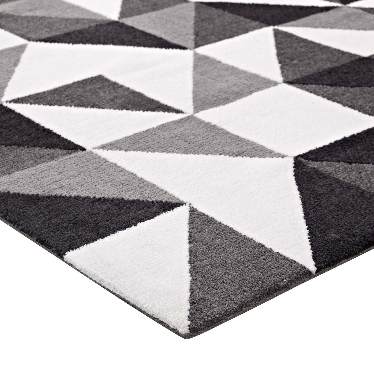 Kahula Geometric Triangle Mosaic 8x10 Area Rug by Modway