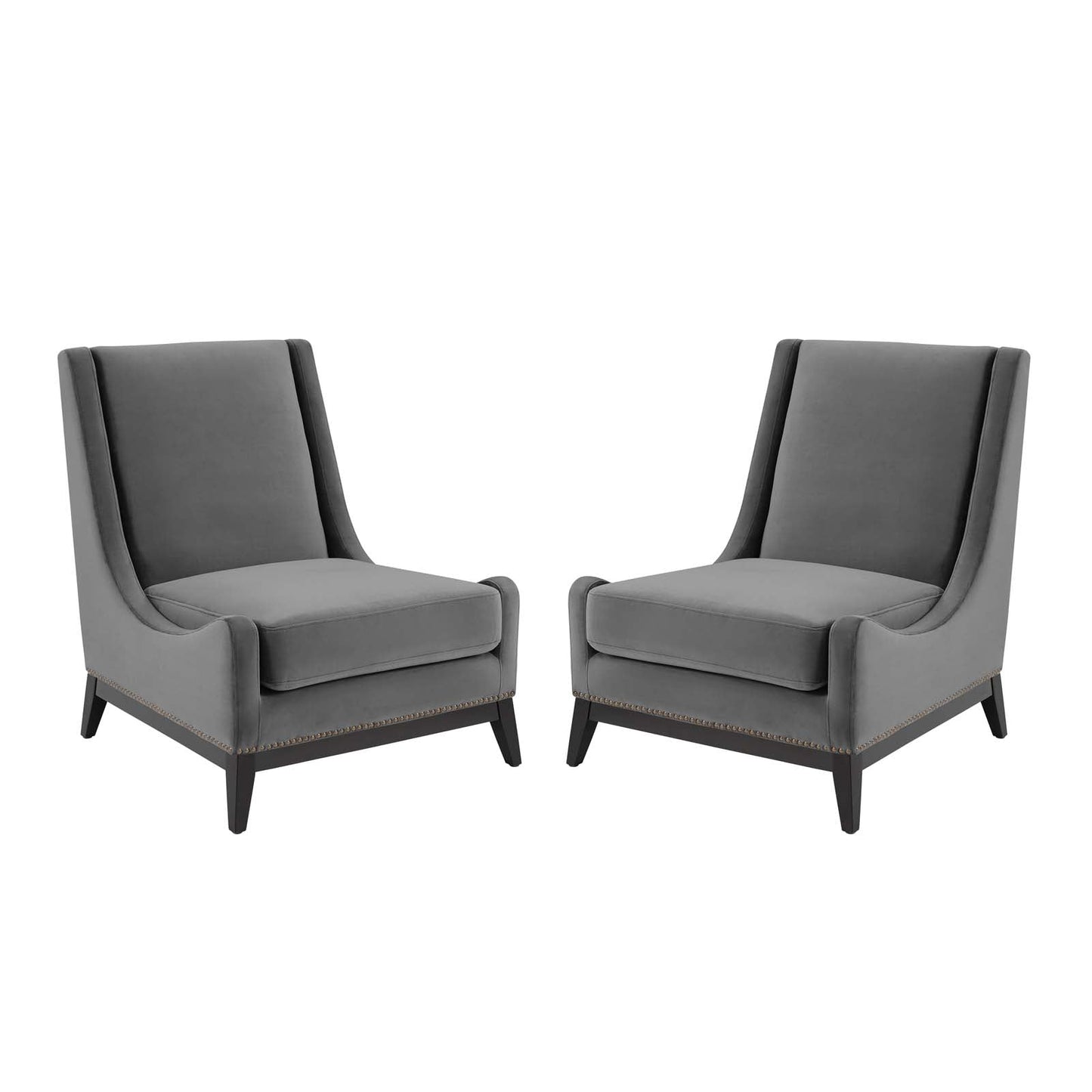 Confident Upholstered Performance Velvet Lounge Chair Set of 2 by Modway
