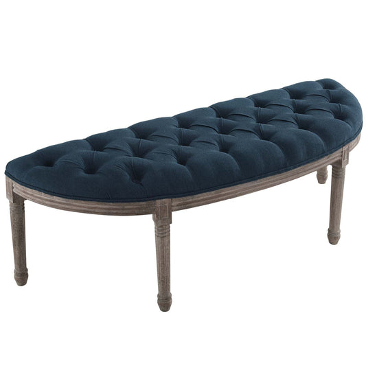 Esteem Vintage French Upholstered Fabric Semi-Circle Bench by Modway
